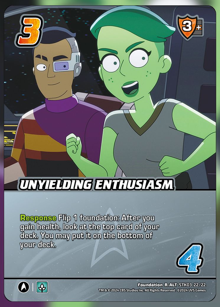 Unyielding Enthusiasm UniVersus Card.