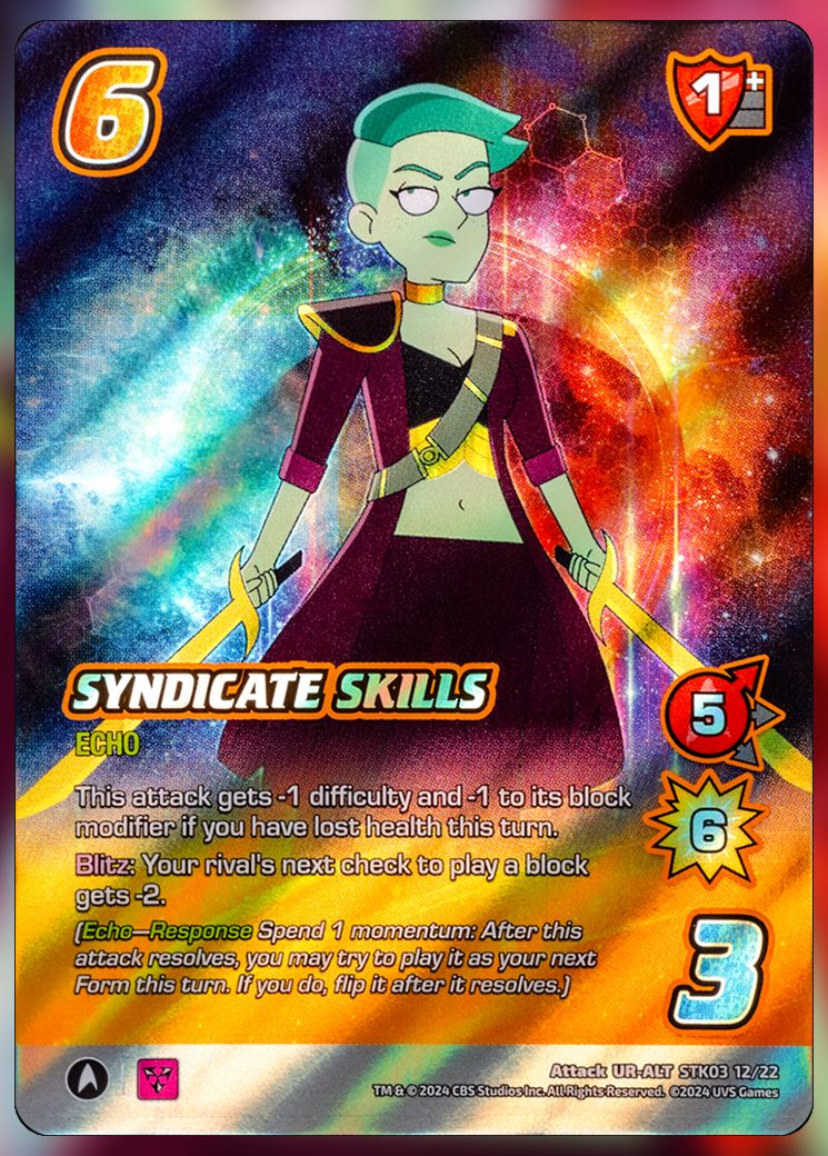 Syndicate Skills foil UniVersus Card.