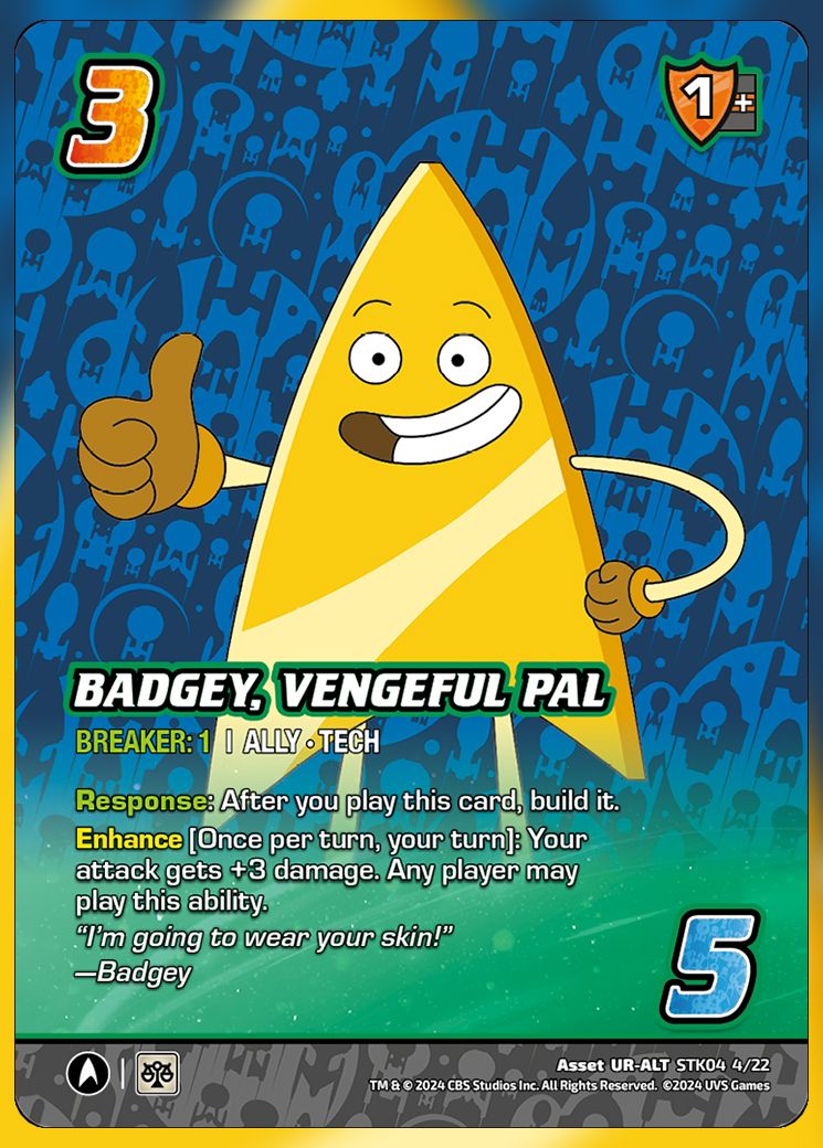 Badgey, Vengeful Pal UniVersus Card.