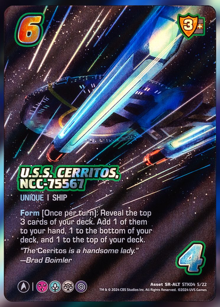 USS Cerritos, NCC-75567 foil UniVersus Card.