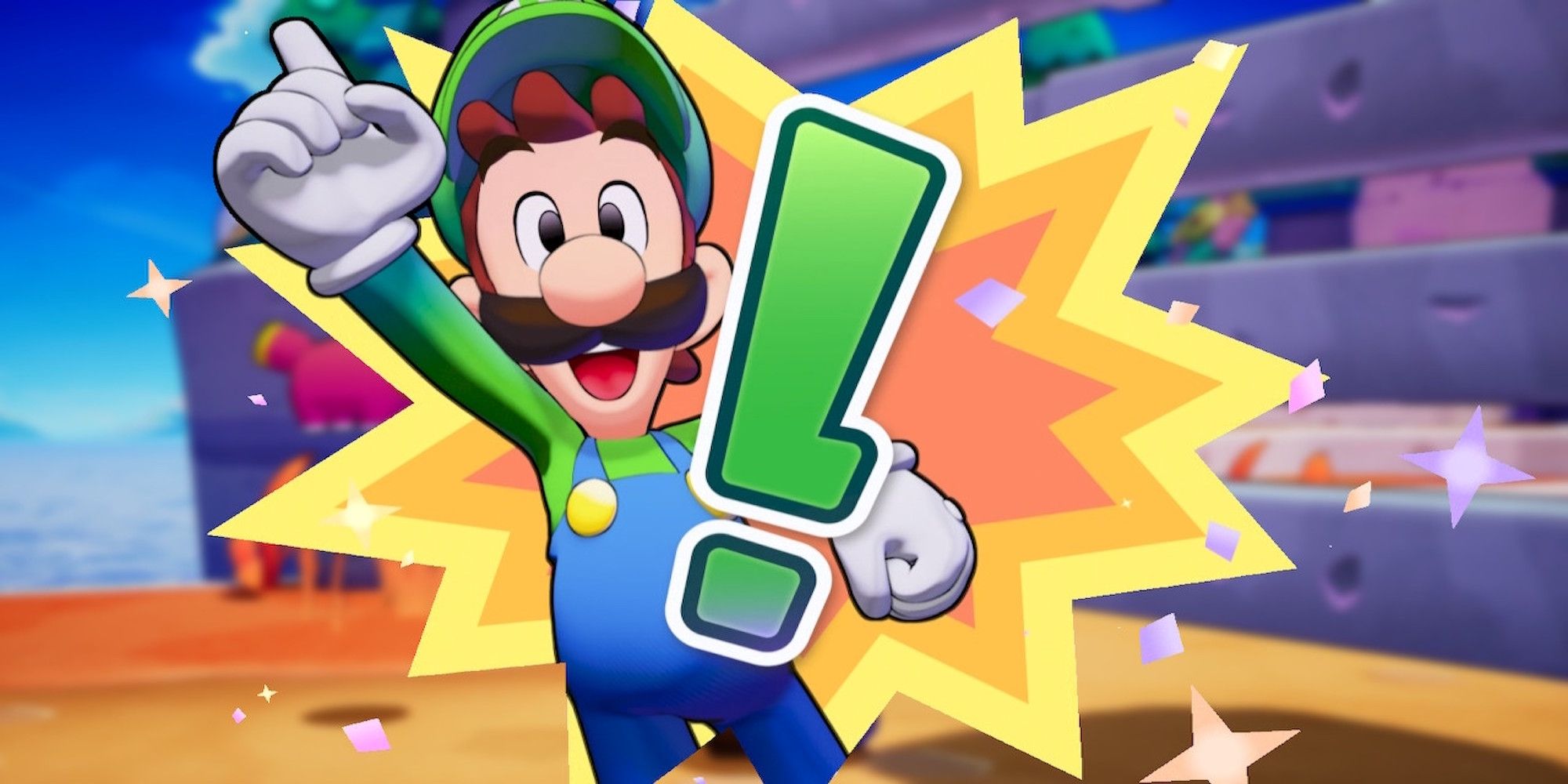 Luigi getting a Luigi Logic inspiration in Mario & Luigi Brothership