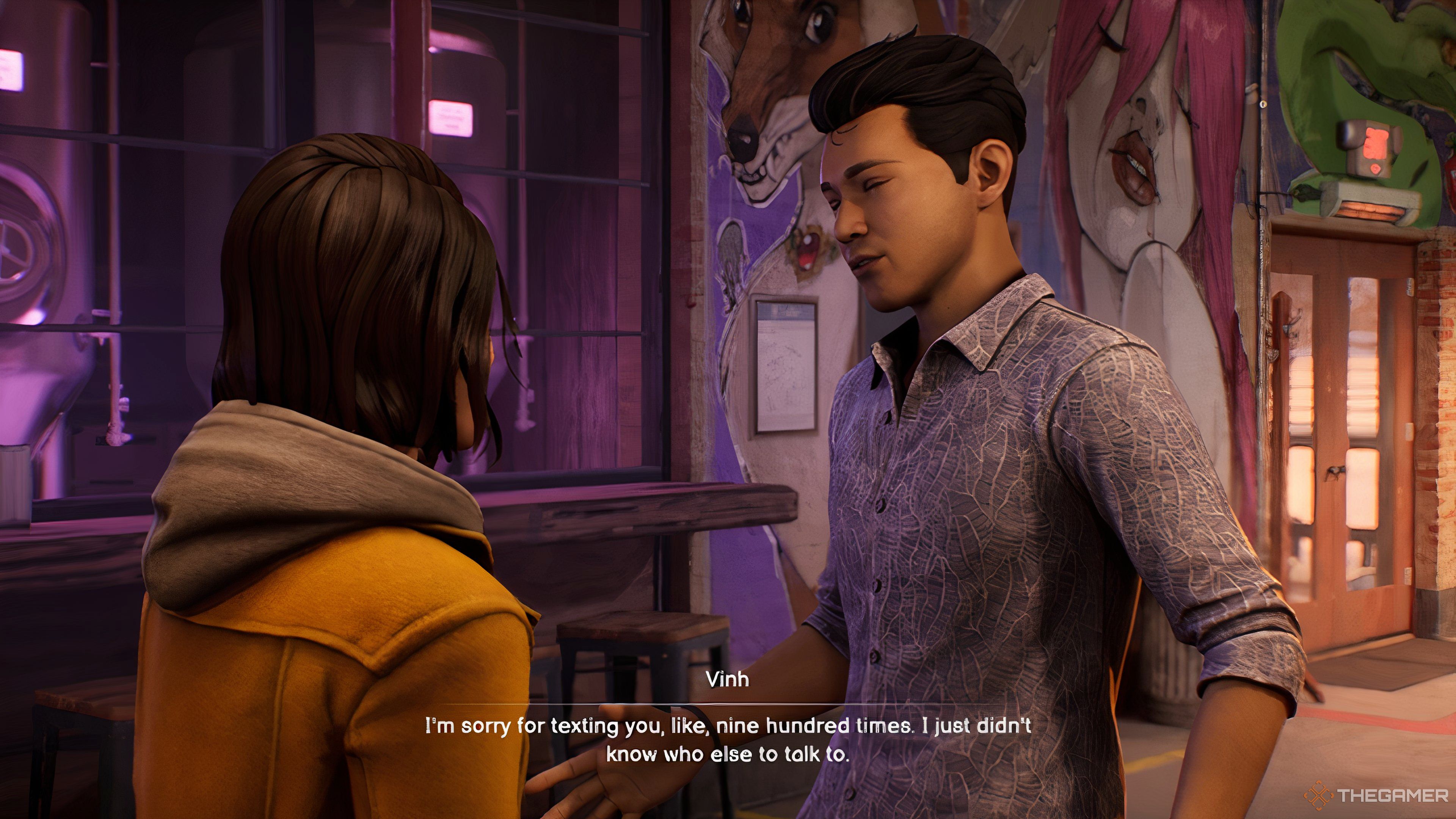 Vinh Telling You He's Sorry For All The Text Messages In Life Is Strange: Double Exposure.