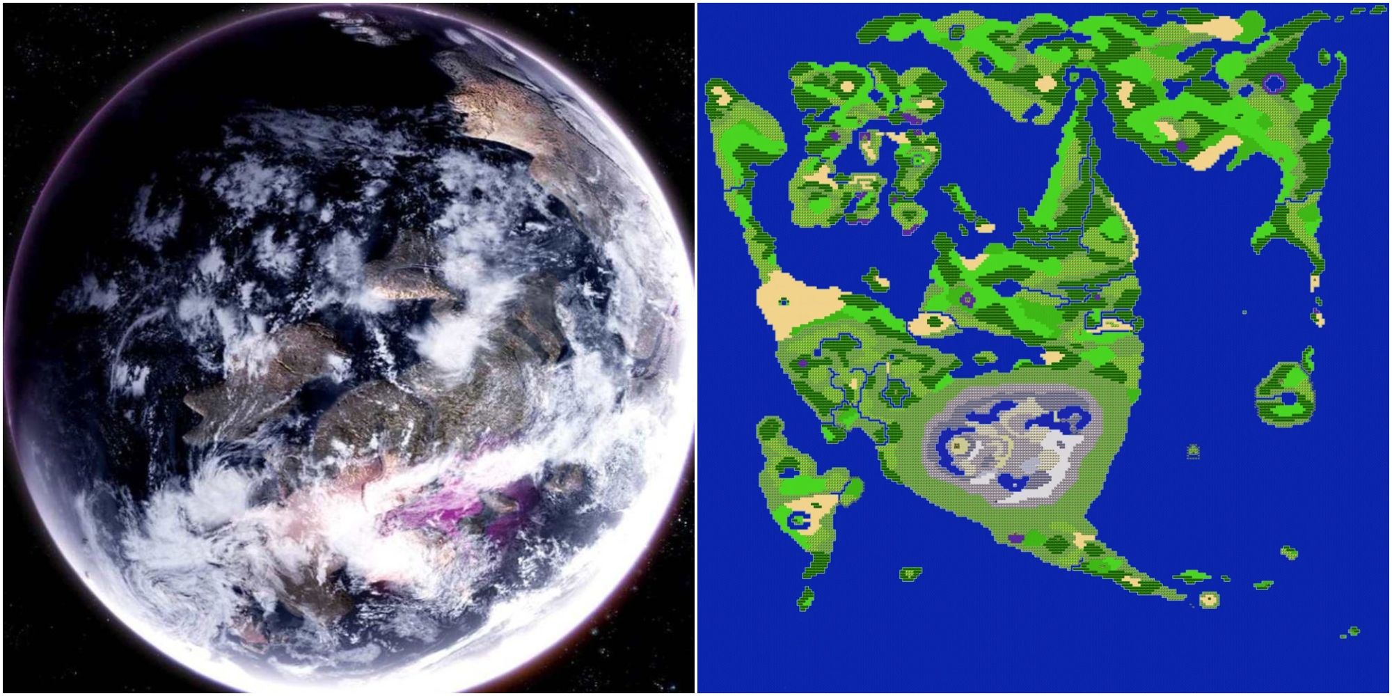 The Earth from Star Ocean: The Last Hope and Torland map from Dragon Quest 1 and 2