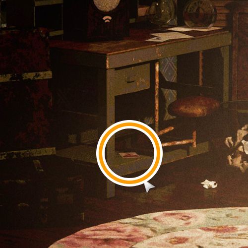 An orange circle shows the location of a Miss Lily collectible item in Chicken Police - Into The Hive