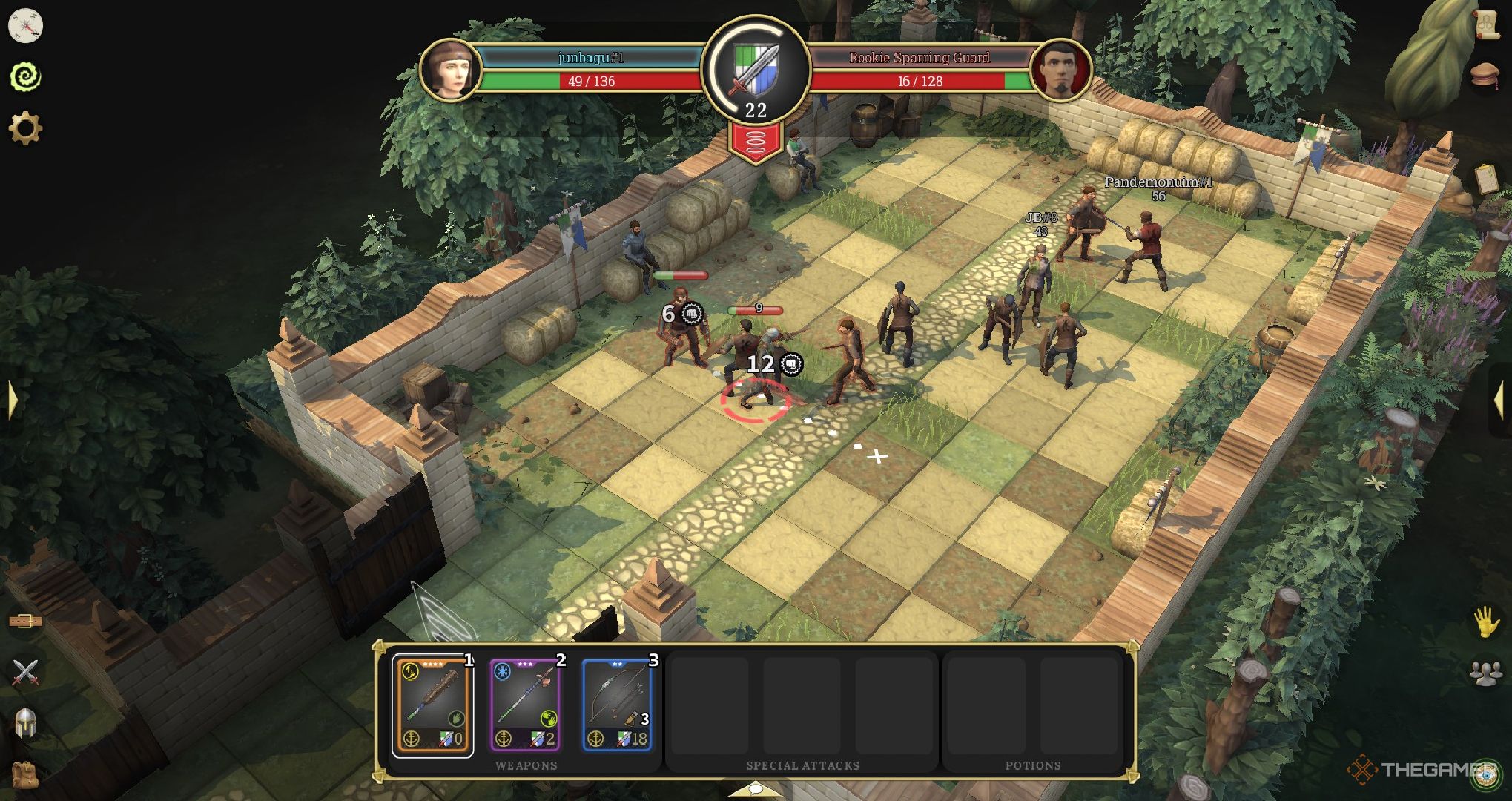 A player practicing combat in Brighter Shores.