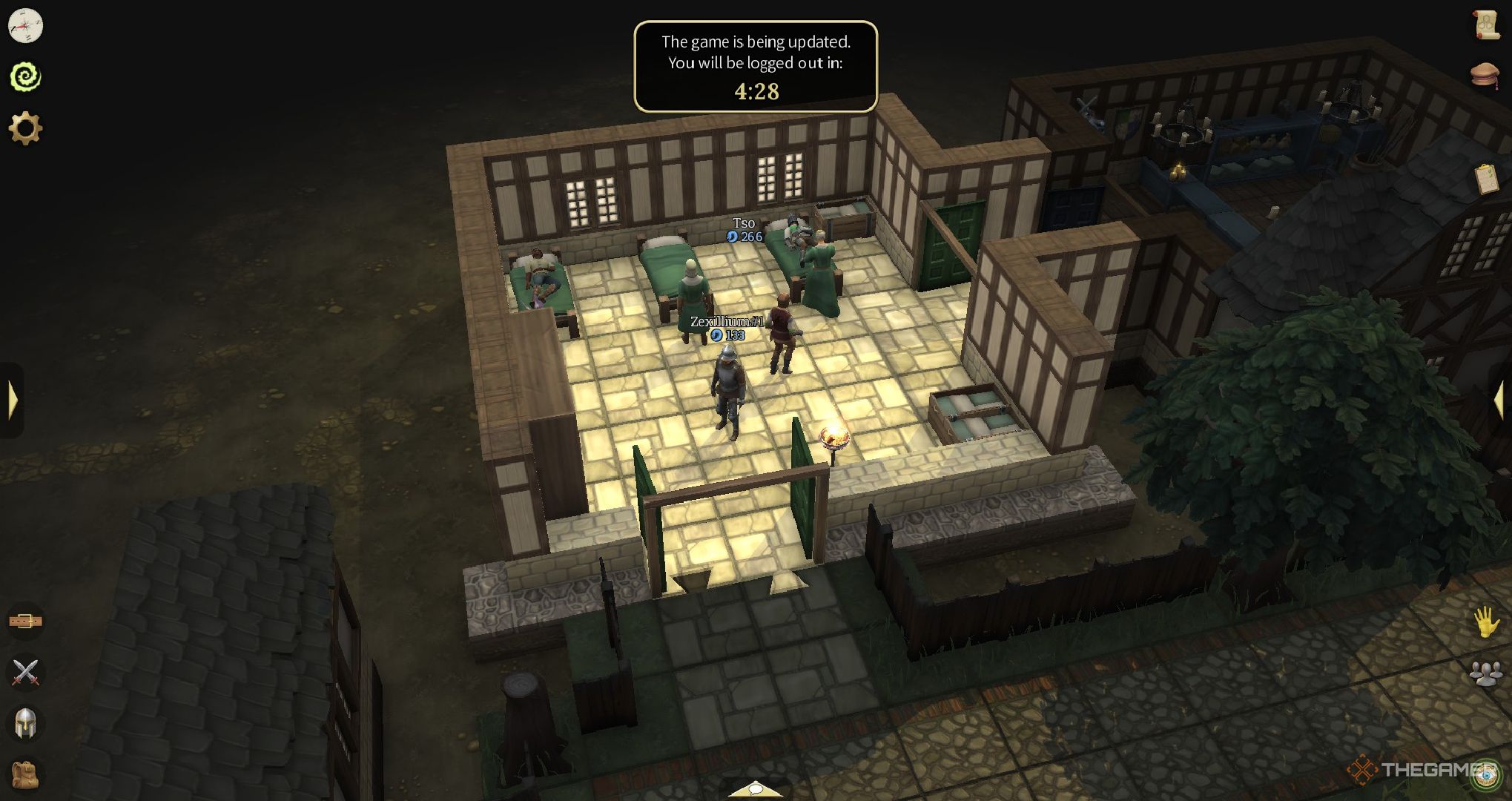 A player standing in the Infirmary in Brighter Shores.