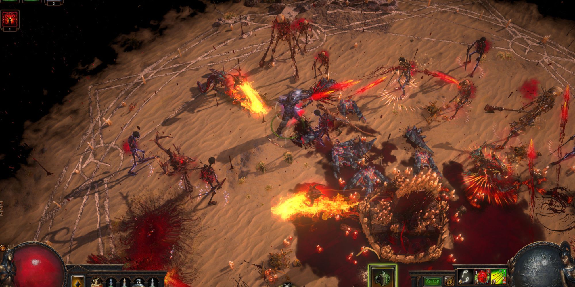 Combat in Path of Exile.