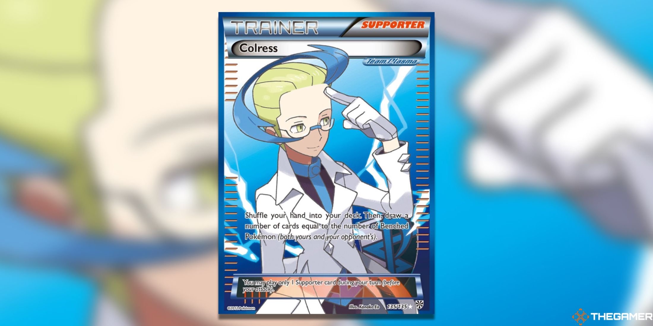 The Full Art Colress from Plasma Storm in the Pokemon TCG.