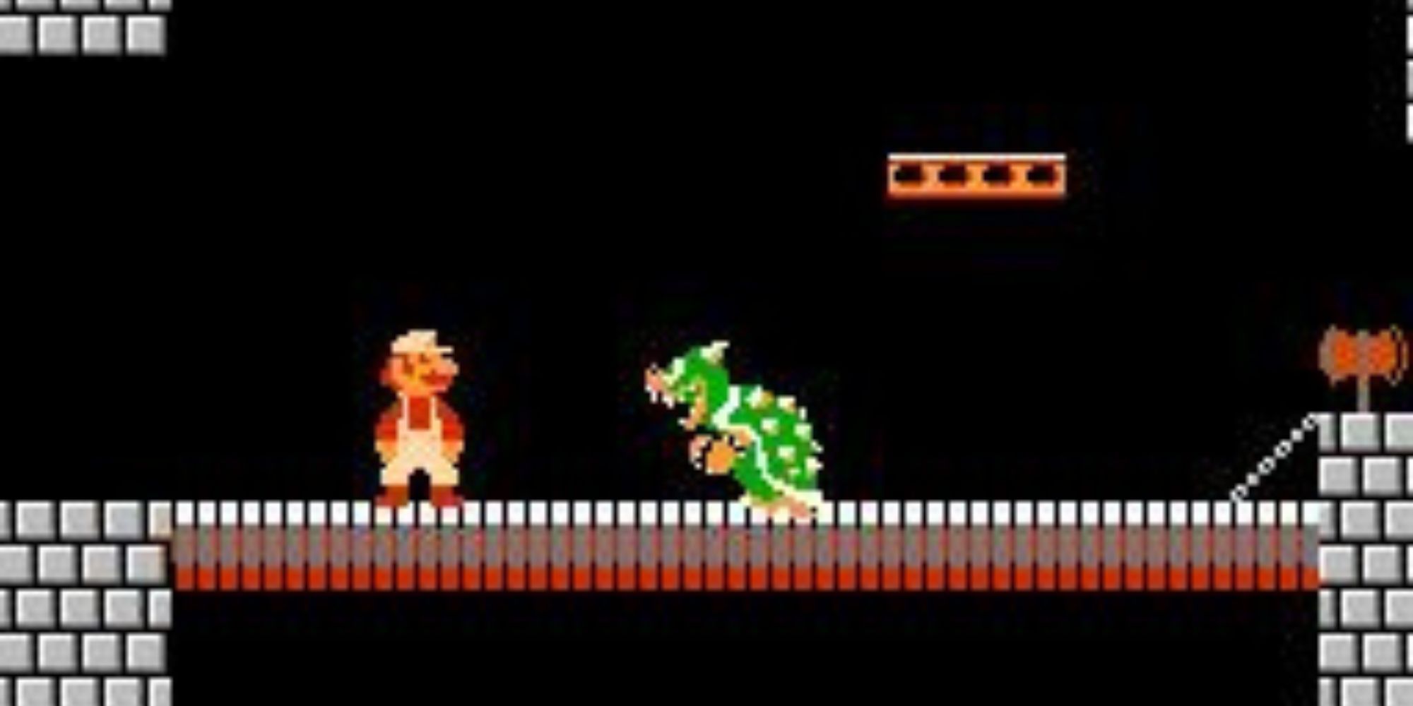 Bowser as the final boss of Super Mario Bros.