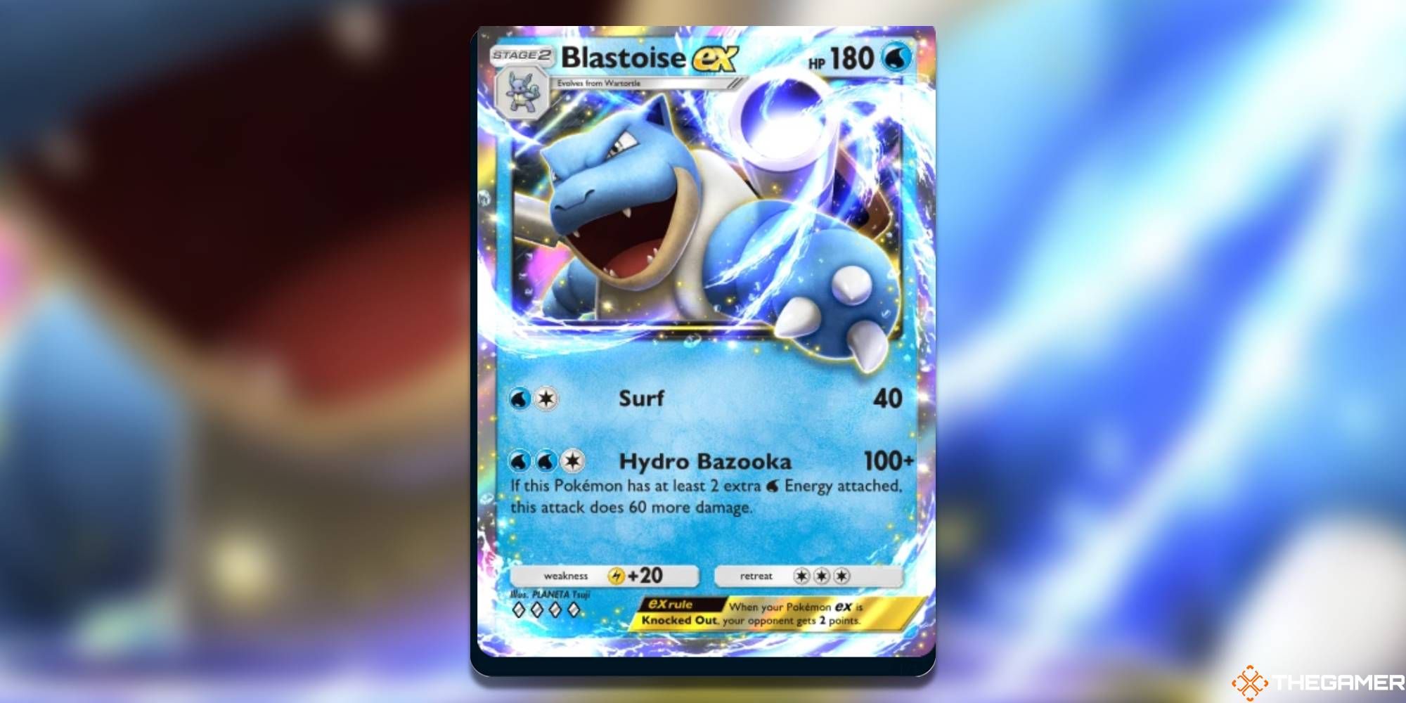 Blastoise Ex from Pokemon Pocket.