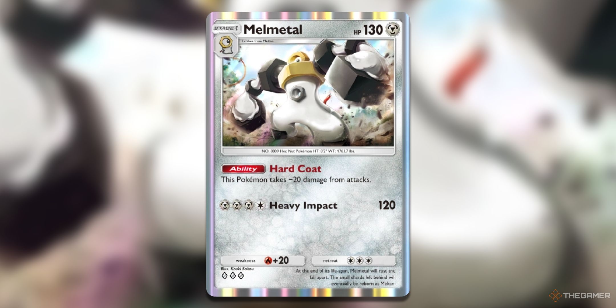 Melmetal Pokemon TCG Pocket Card Art.