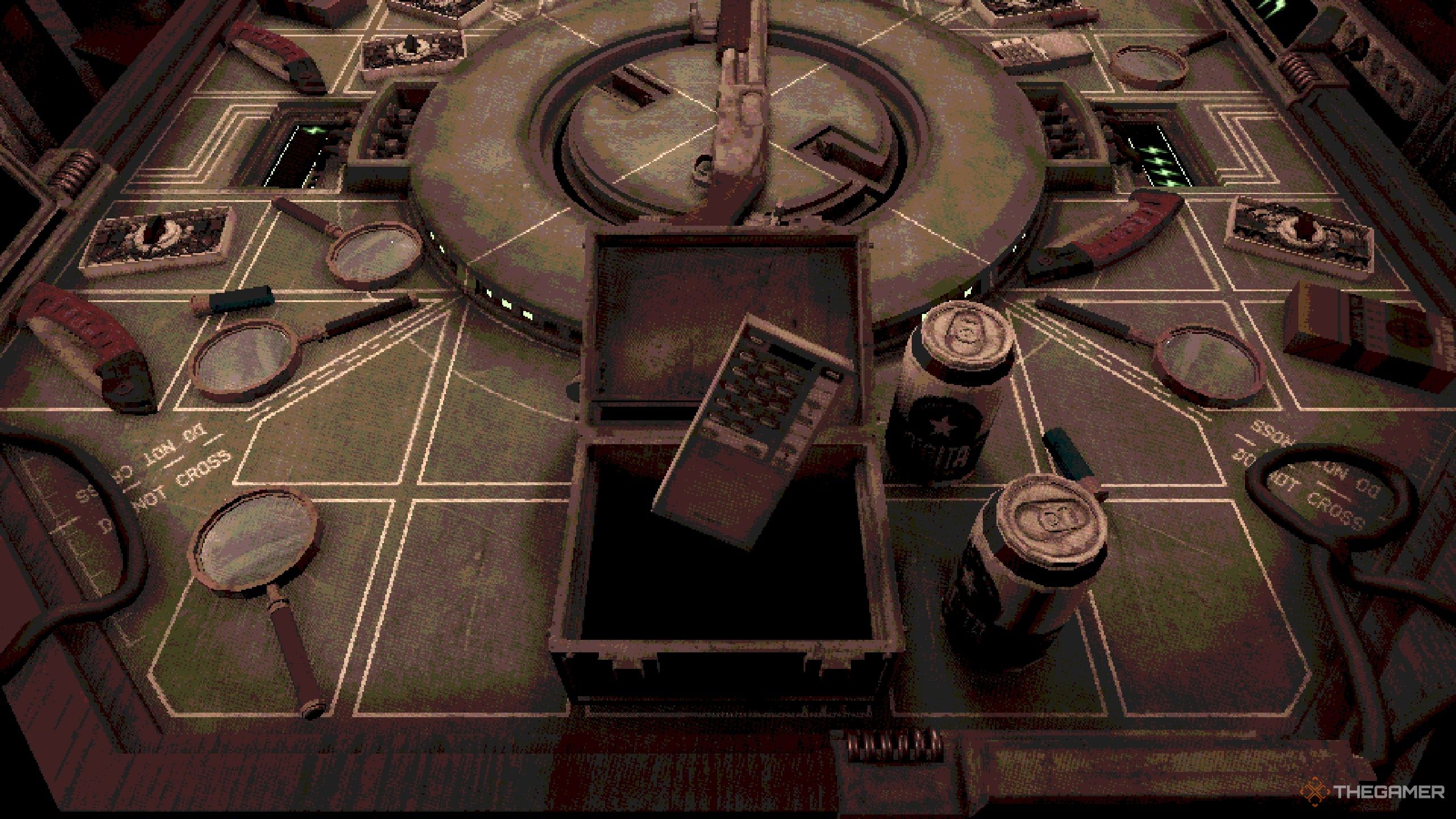 The player holding the remote, the newly introduced item in Buckshot Roulette. 