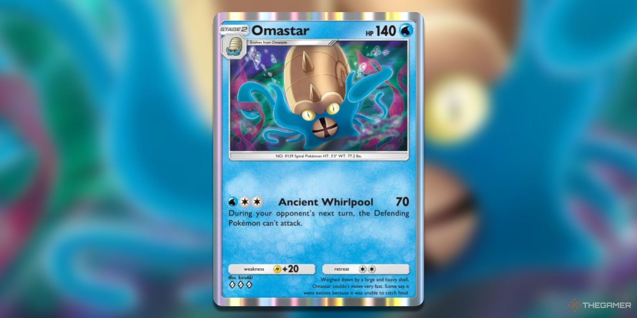 Omastar Pokemon TCG Pocket Card Art.