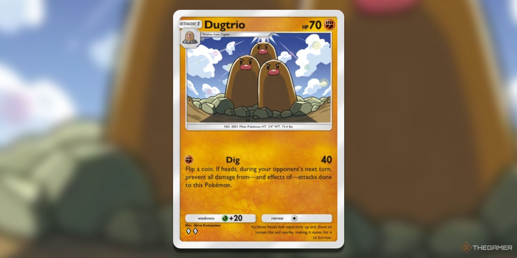 Dugtrio Pokemon TCG Pocket Card Art.