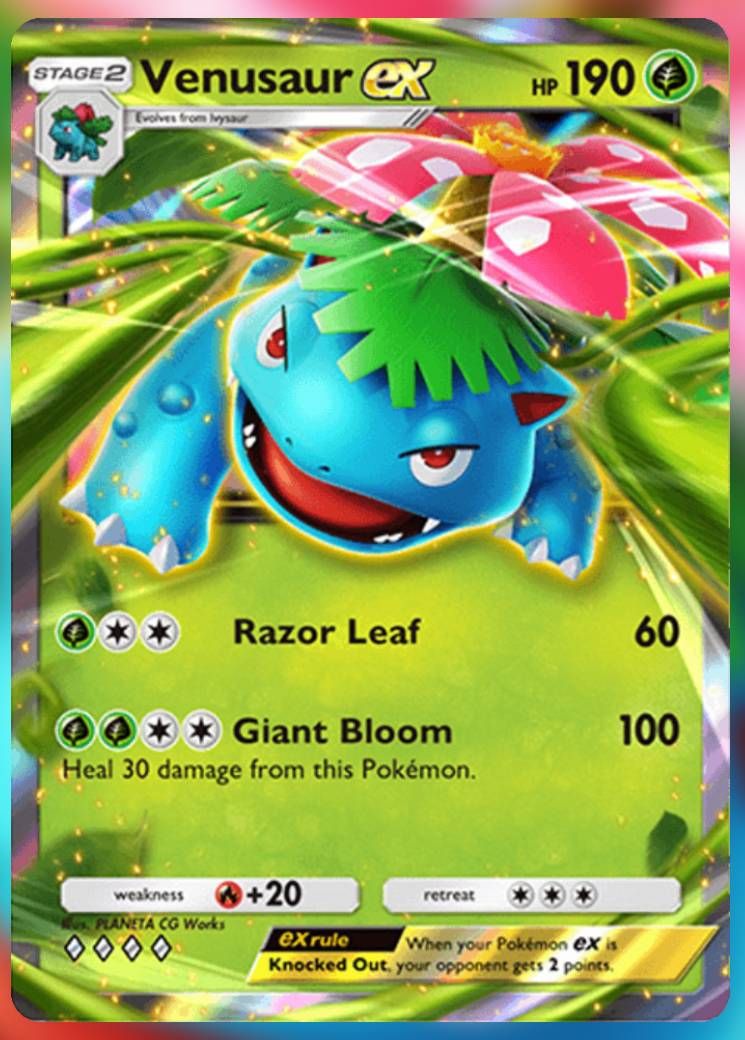 Venusaur ex card from Pokemon TCG Pocket.