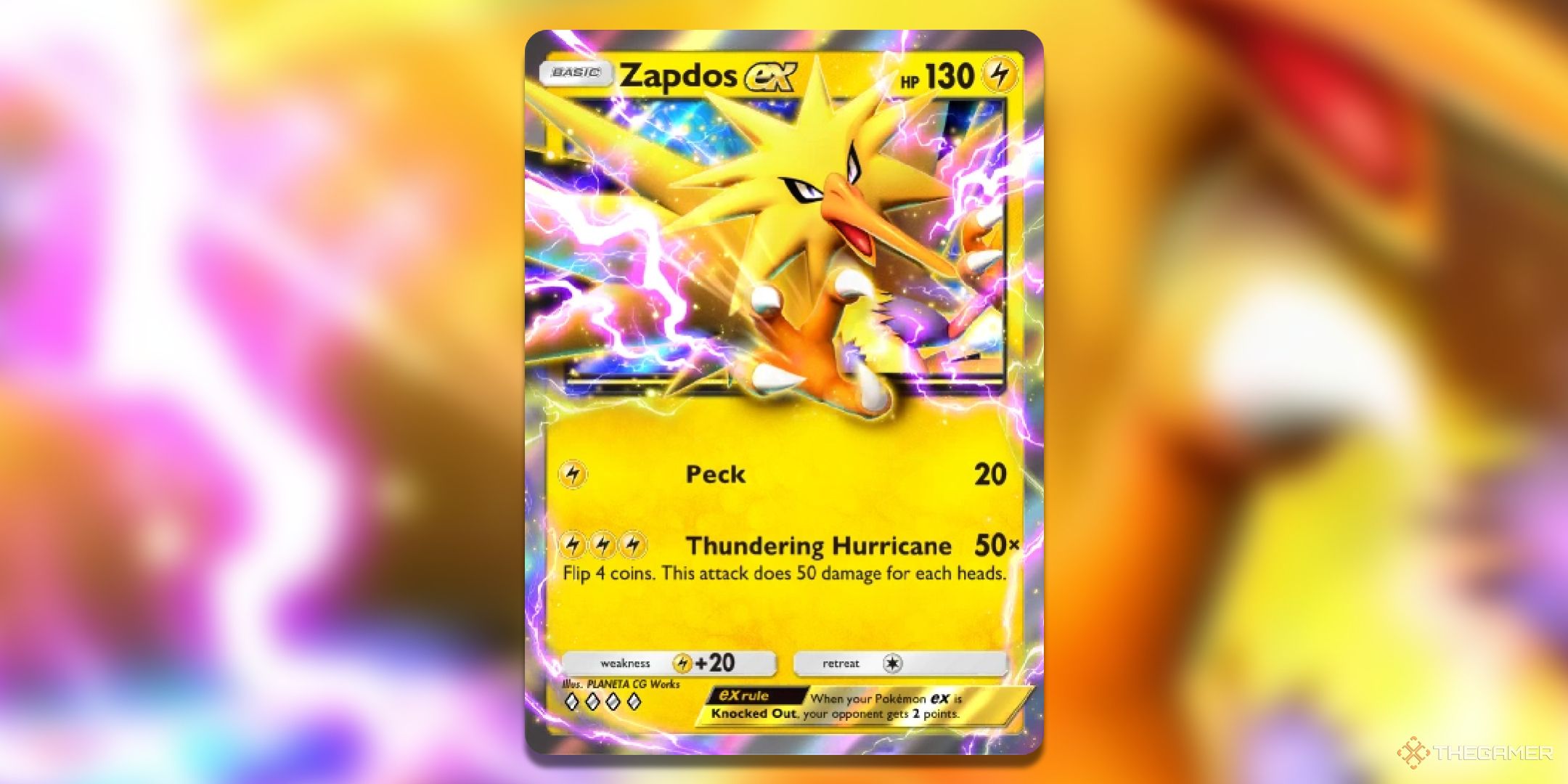 Zapdos Ex Pokemon TCG Pocket Card Art.