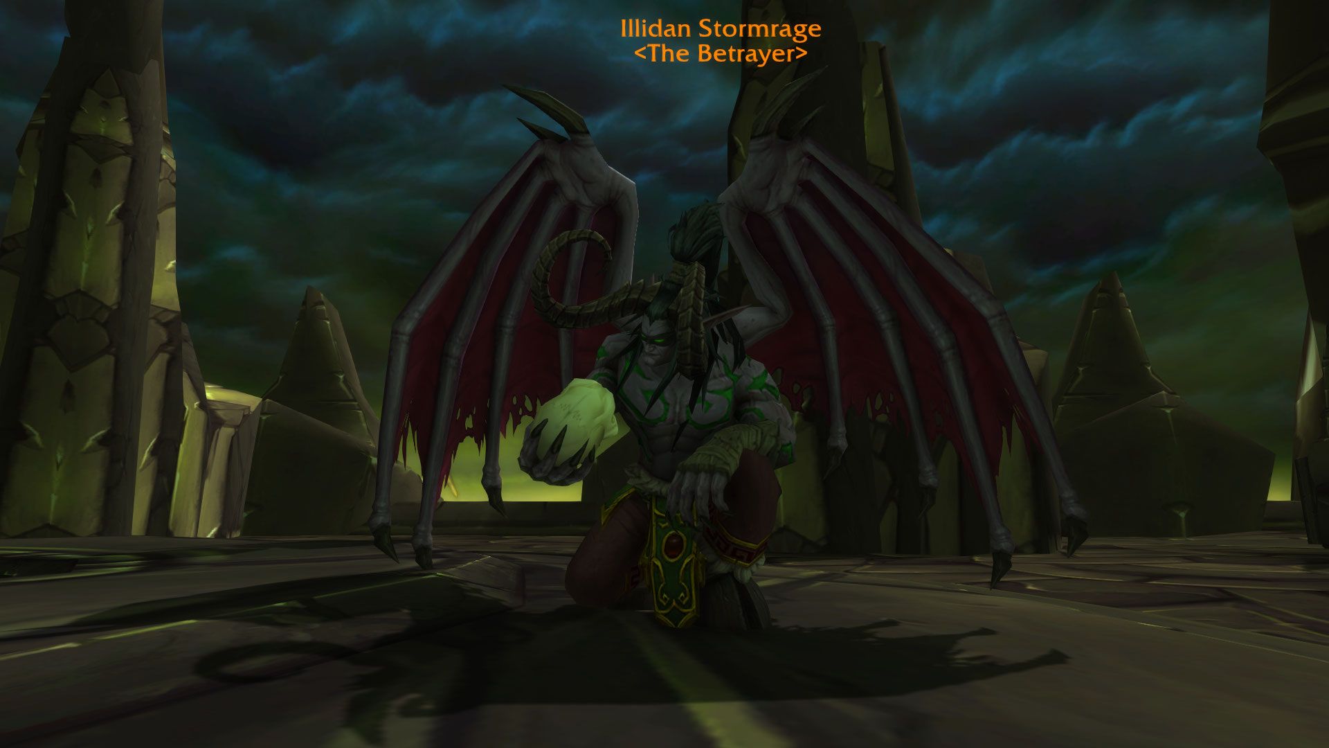 world of warcraft illidan meditating at the top of the black temple