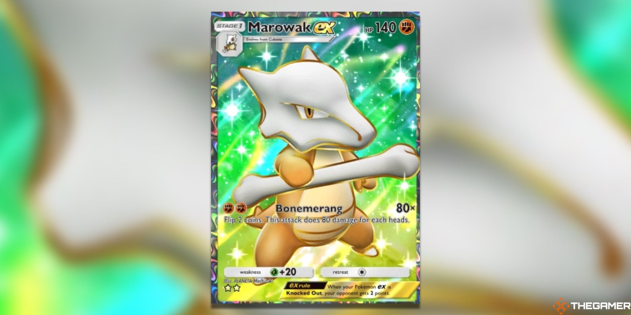 The Marowak Full Art from Pokemon Trading Card Game Pocket.