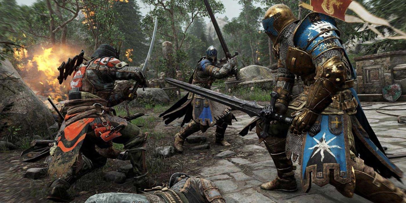 For Honor knights fighting samurai