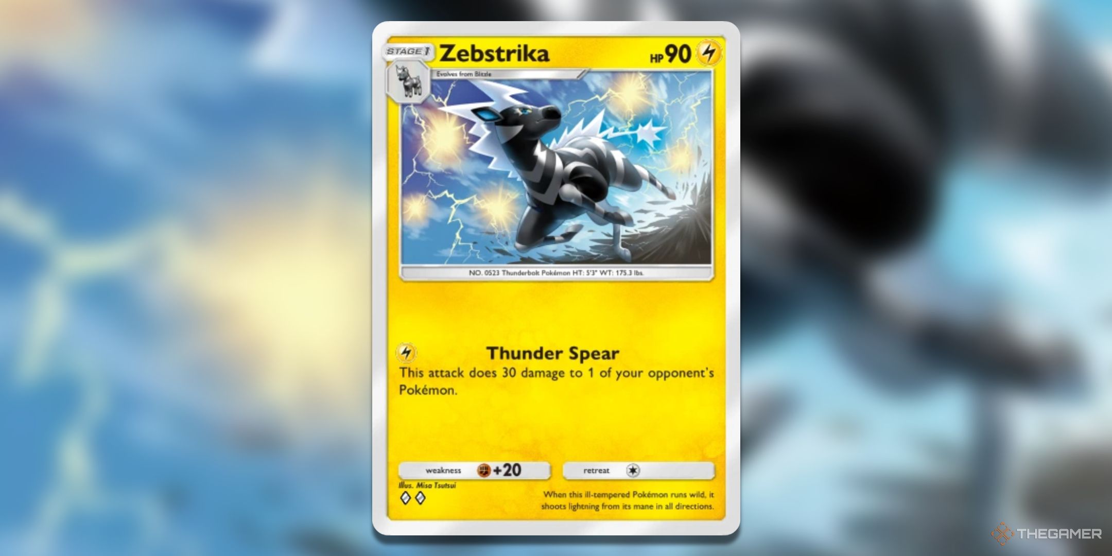 Zebstrika Pokemon TCG Pocket Card Art.