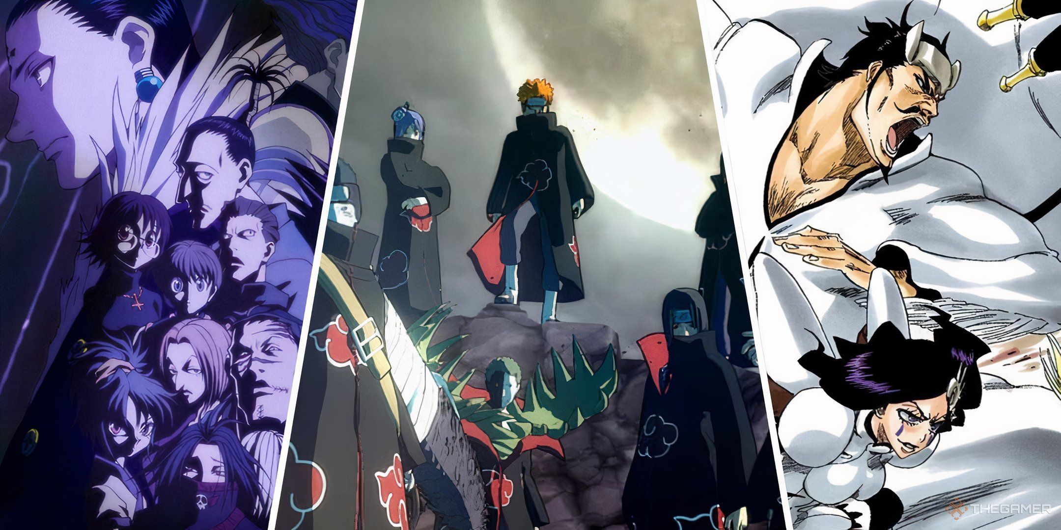 The Phantom Troupe, the Akatsuki, and the Espada side by side.