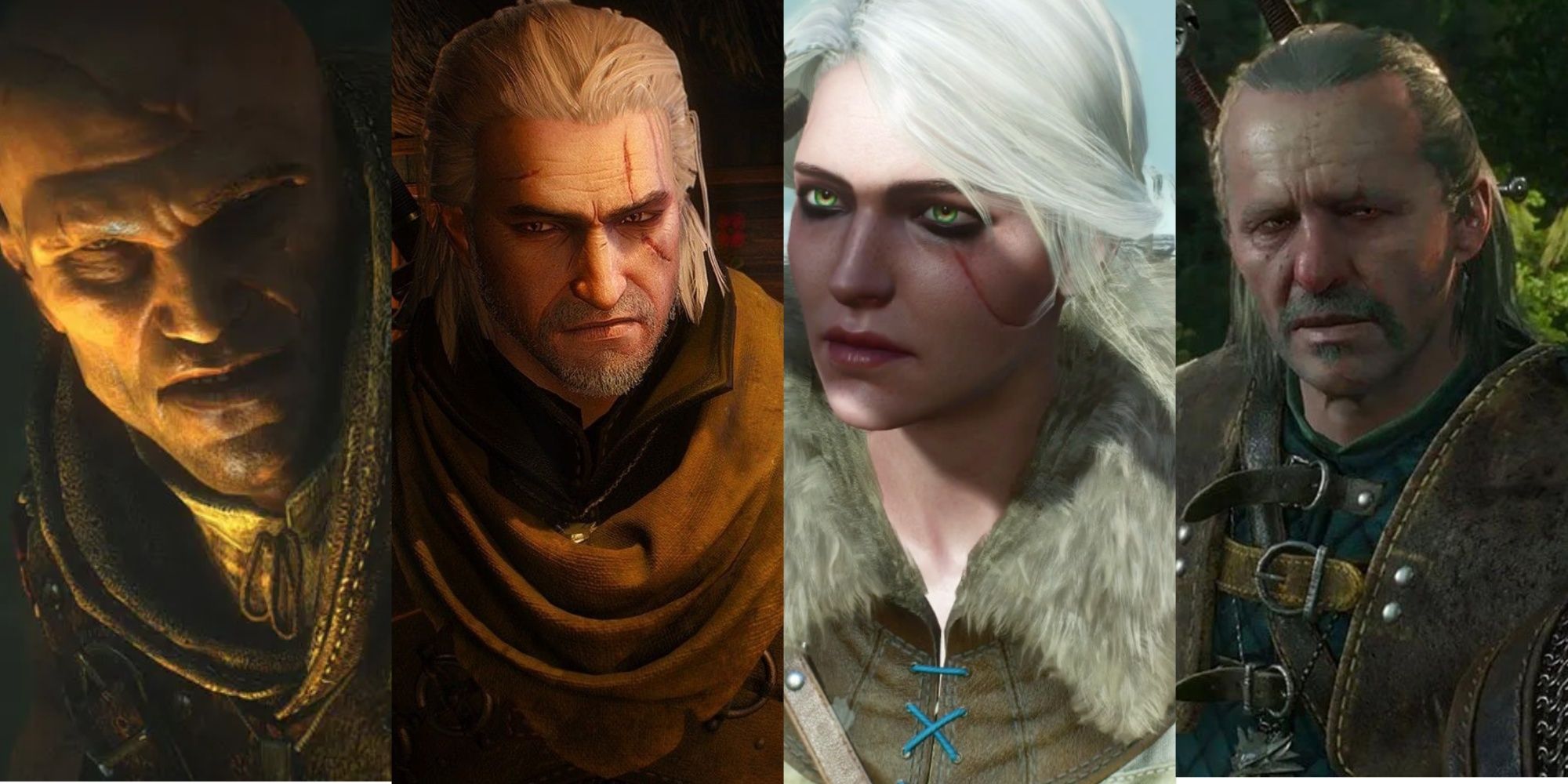 The Witcher characters Letho, Geralt, Ciri and Vesemir