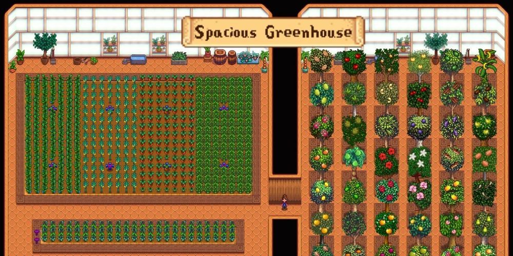 Elle's Ideal Greenhouse mod showcasing several areas of the greenhouse. 