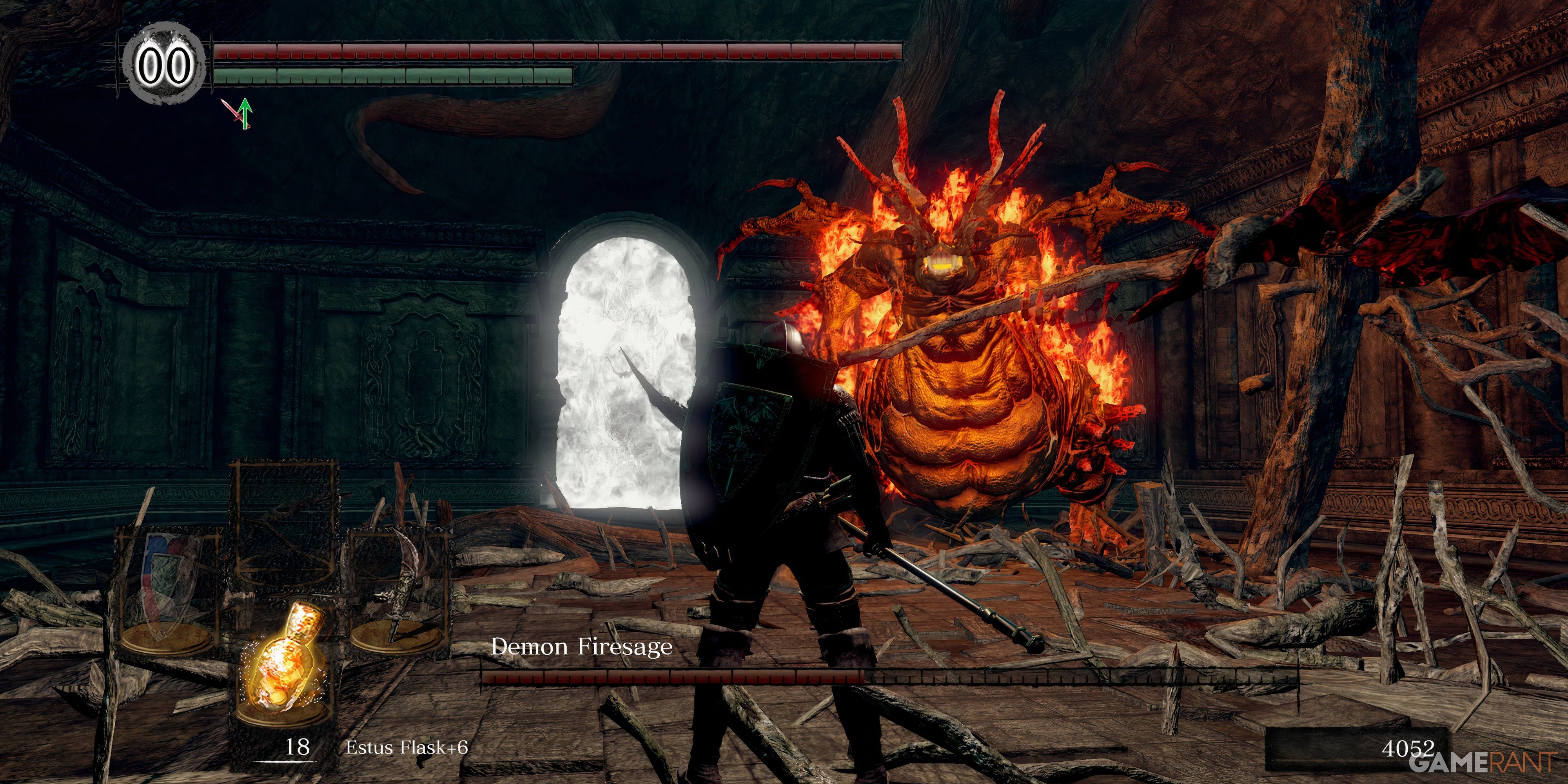 10 Hardest Demon Bosses in the Dark Souls Series PLayer faces off against the Demon Firesage in Demon Ruins