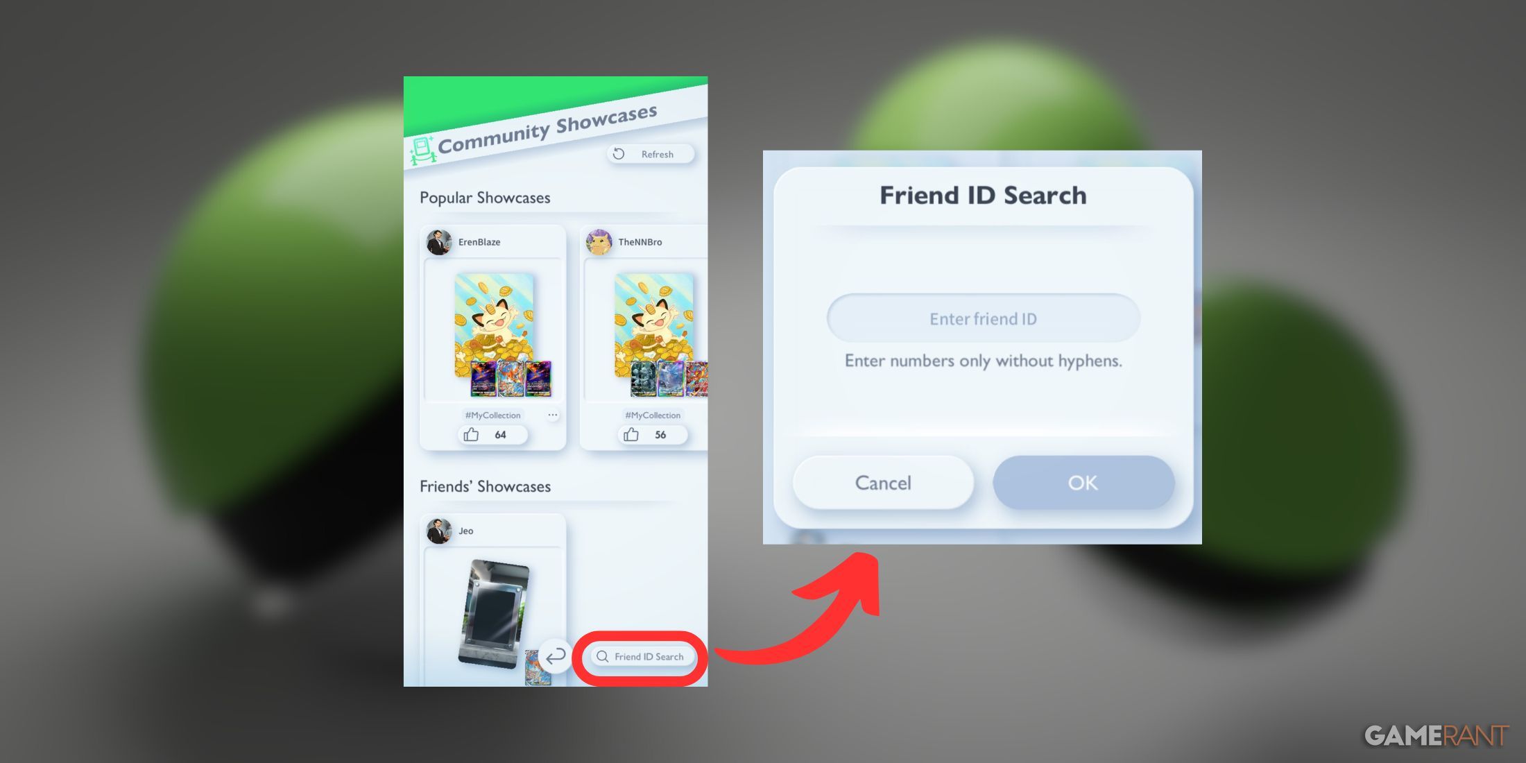 how to search for a friend's binder in pokemon tcg pocket.