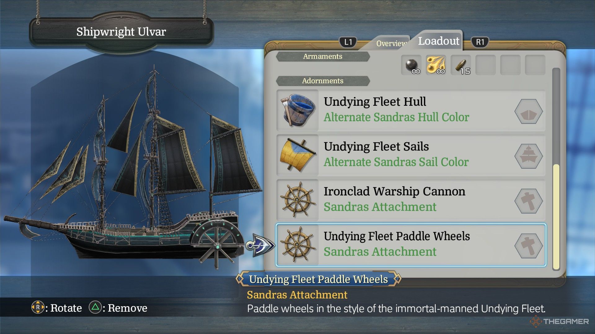 The image shows the ship customizations in Ys X: Nordics.