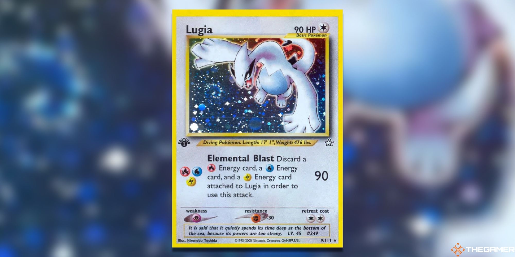 Lugia's card art from Neo Genesis 1st Edition in the Pokemon TCG.