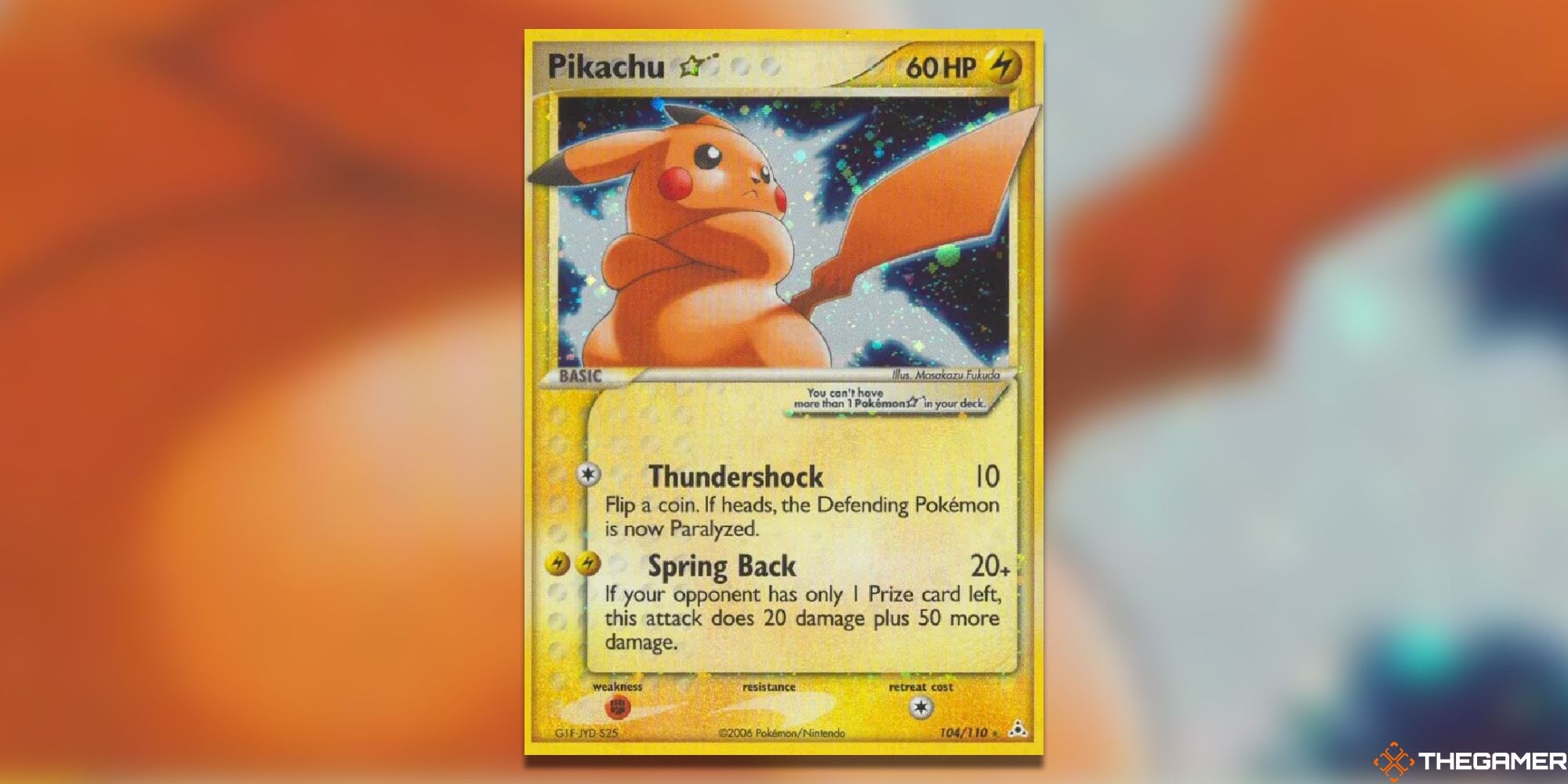 Pikachu's card art from EX Holon Phantoms in the Pokemon TCG.