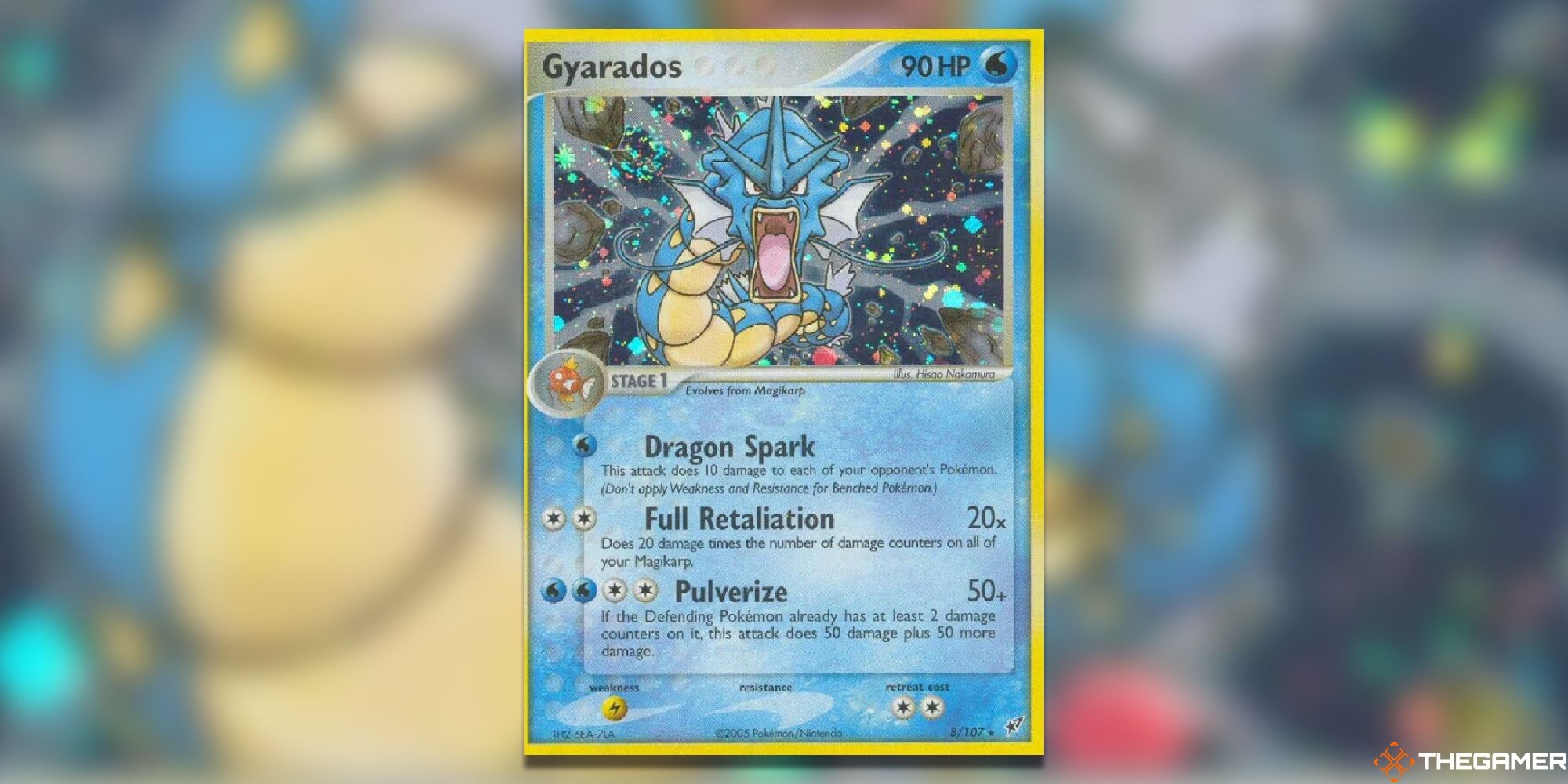 Gyarados' card art from EX Deoxys in the Pokemon TCG.