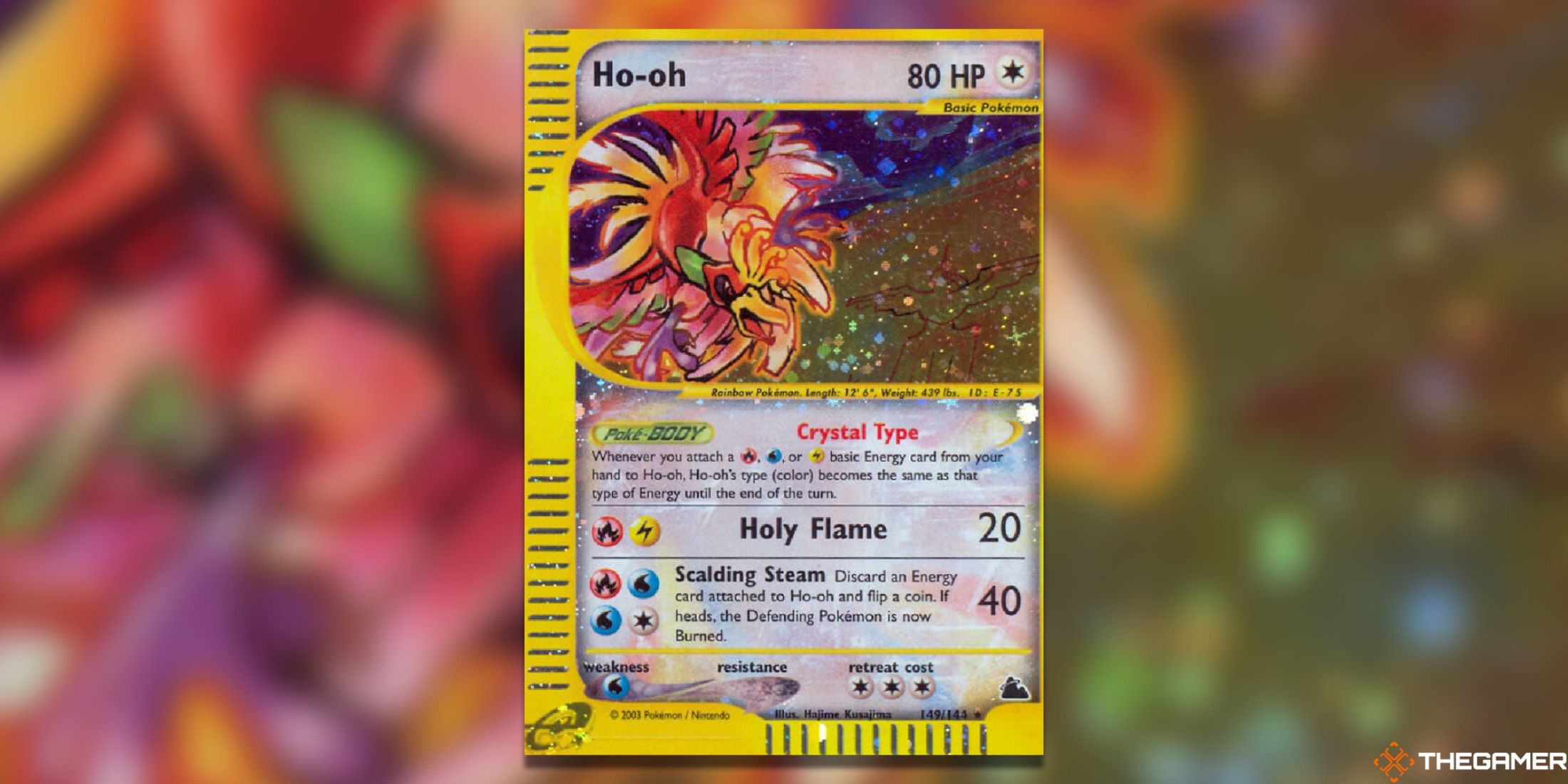 The Crystal Ho-Oh from Skyridge in the Pokemon TCG.