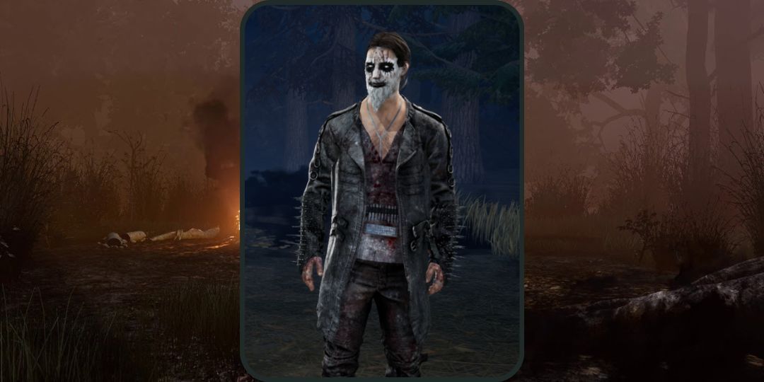 Jeff Johansen wears a Black Metal outfit in Dead by Daylight. He has white corpseface make up and a black jacket.