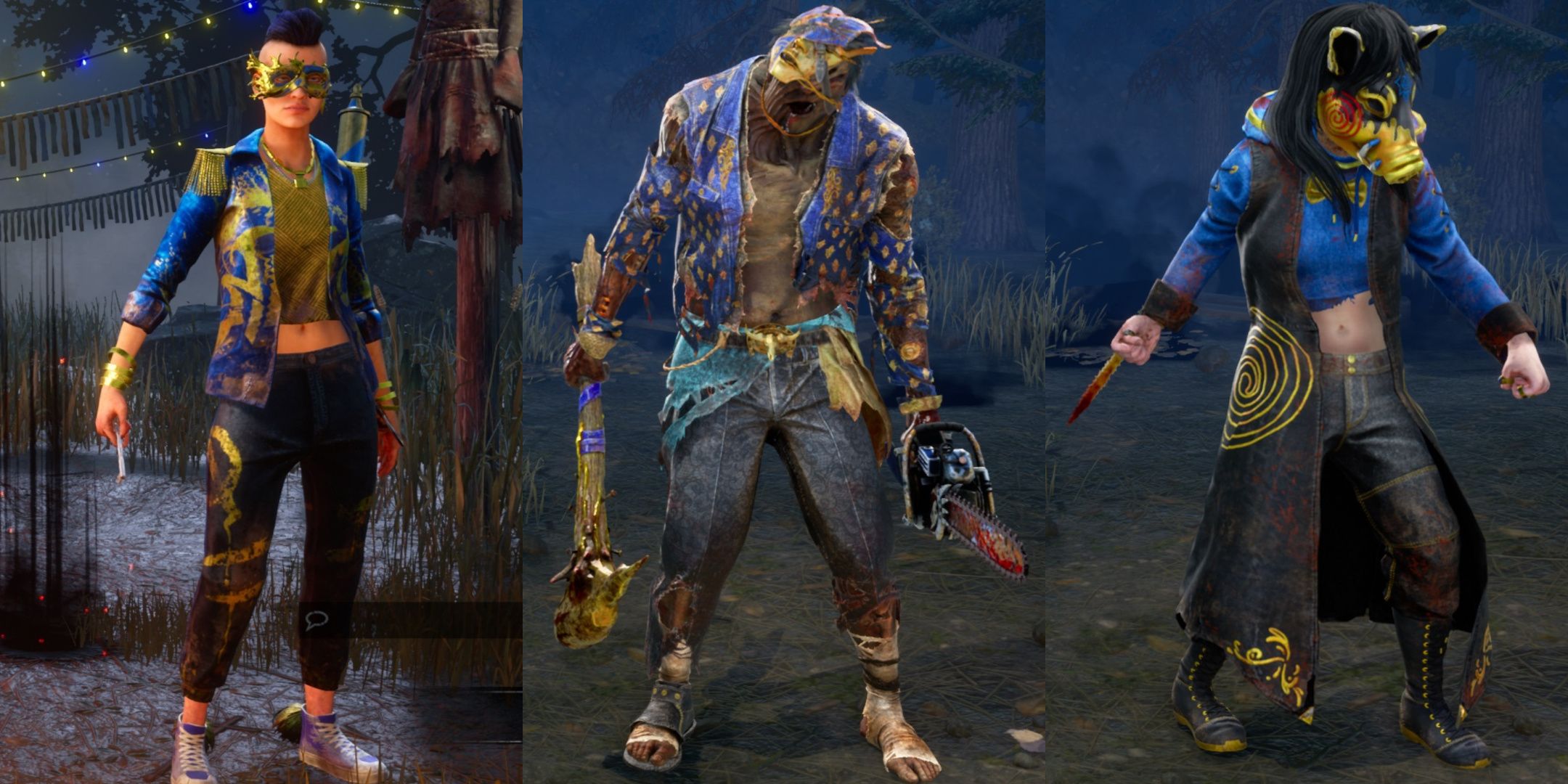 Left to right: Nea, Hillbilly, and Pig in their Twisted Masquerade attire