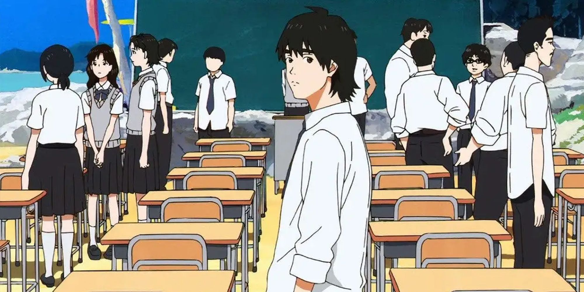 Sonny Boy - Nagara Looking At The Camera With All Of His Classmates Behind Him