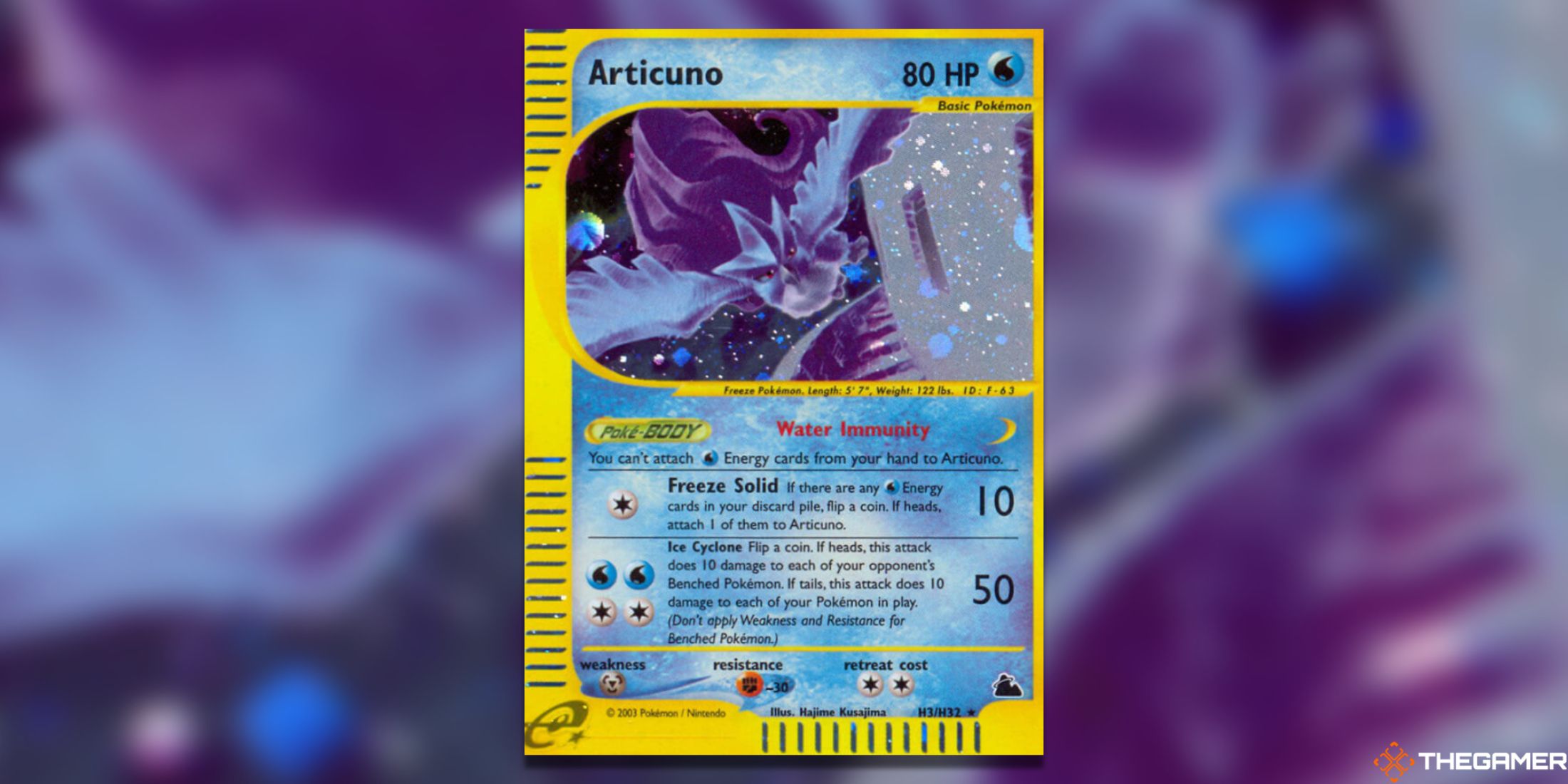 The Articuno from Skyridge in the Pokemon TCG.