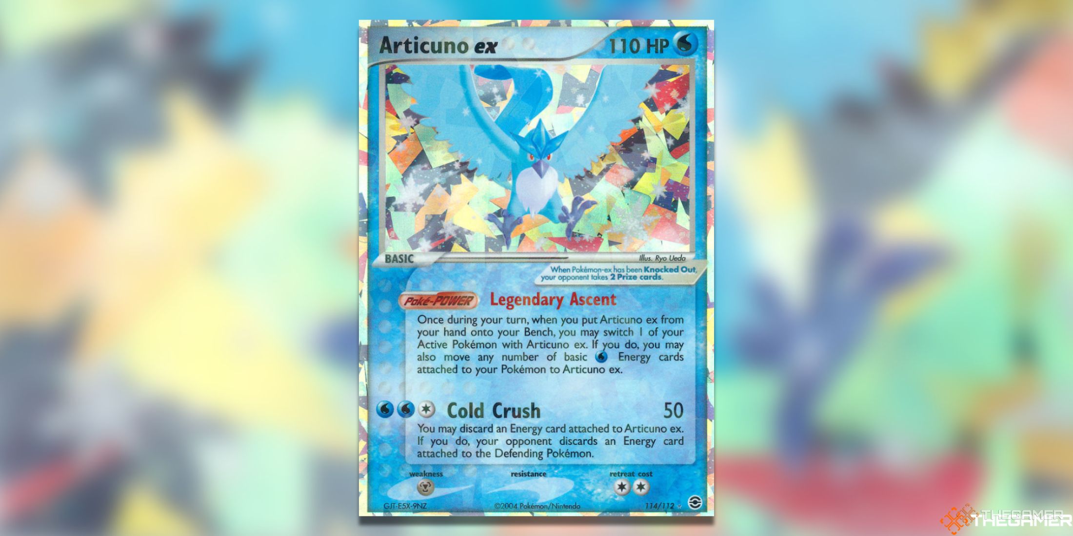 The Articuno ex from FireRed and LeafGreen in the Pokemon TCG.