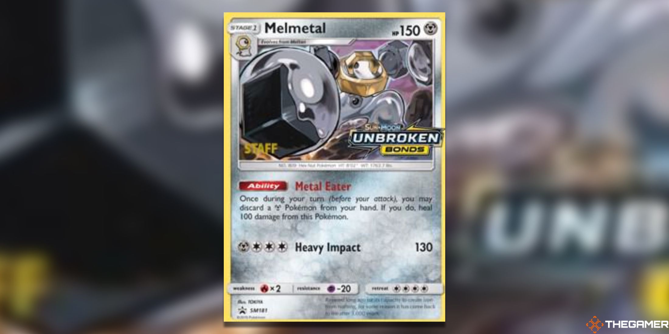 The Melmetal Staff Prerelease in the Pokemon TCG.