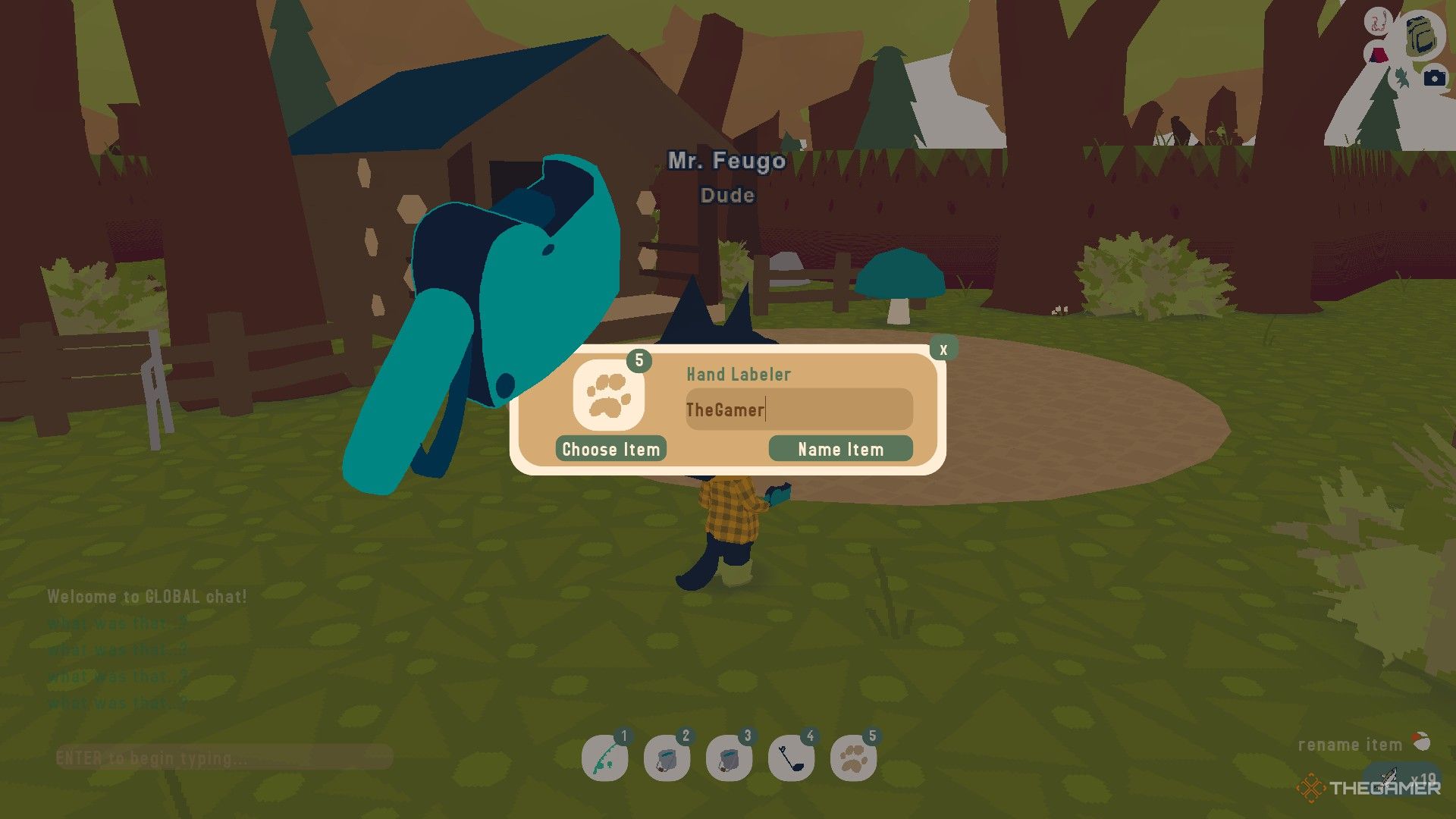 Player uses the Hand Labeler in Webfishing.