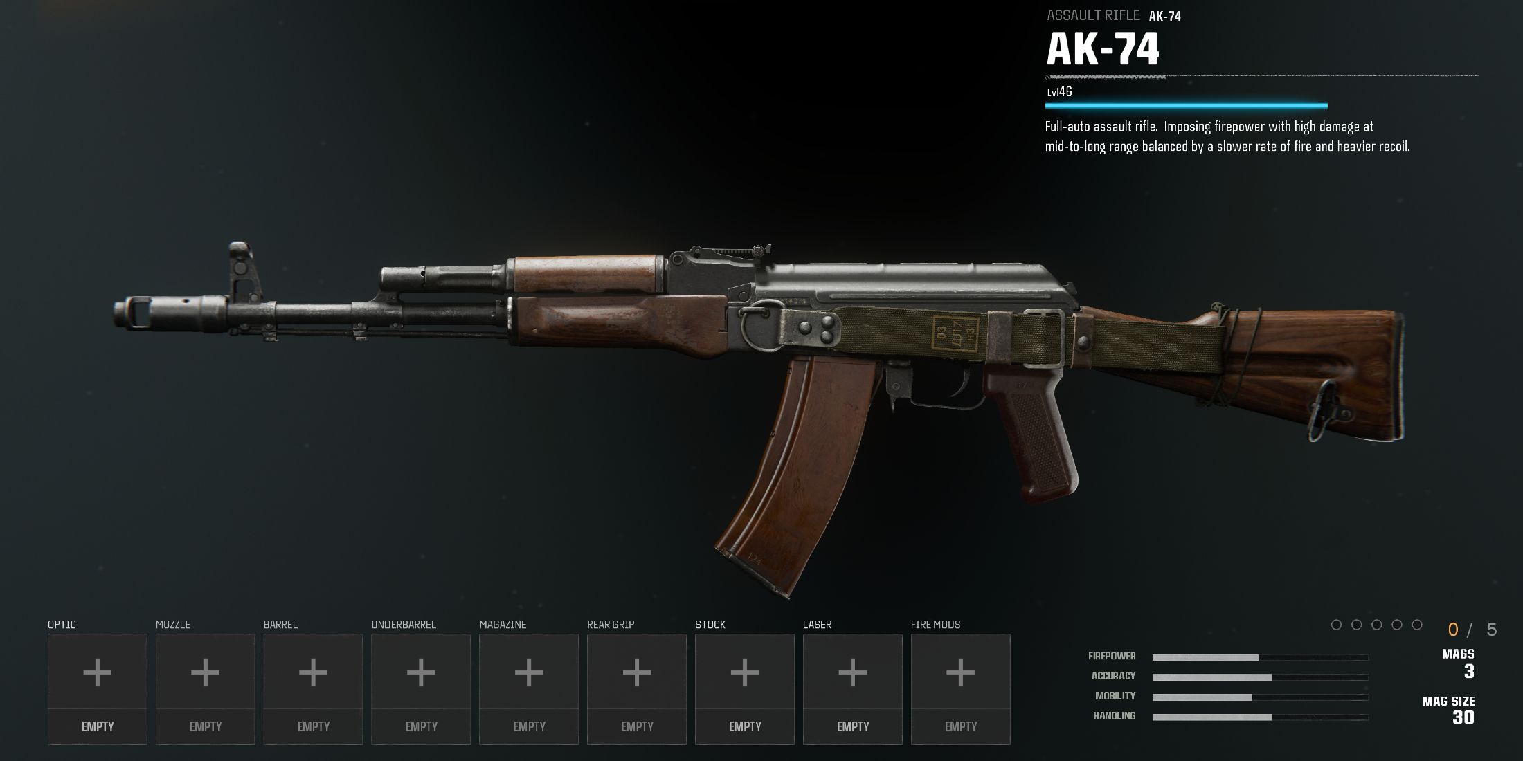 Screenshot showcasing the AK-74 in Black Ops 6