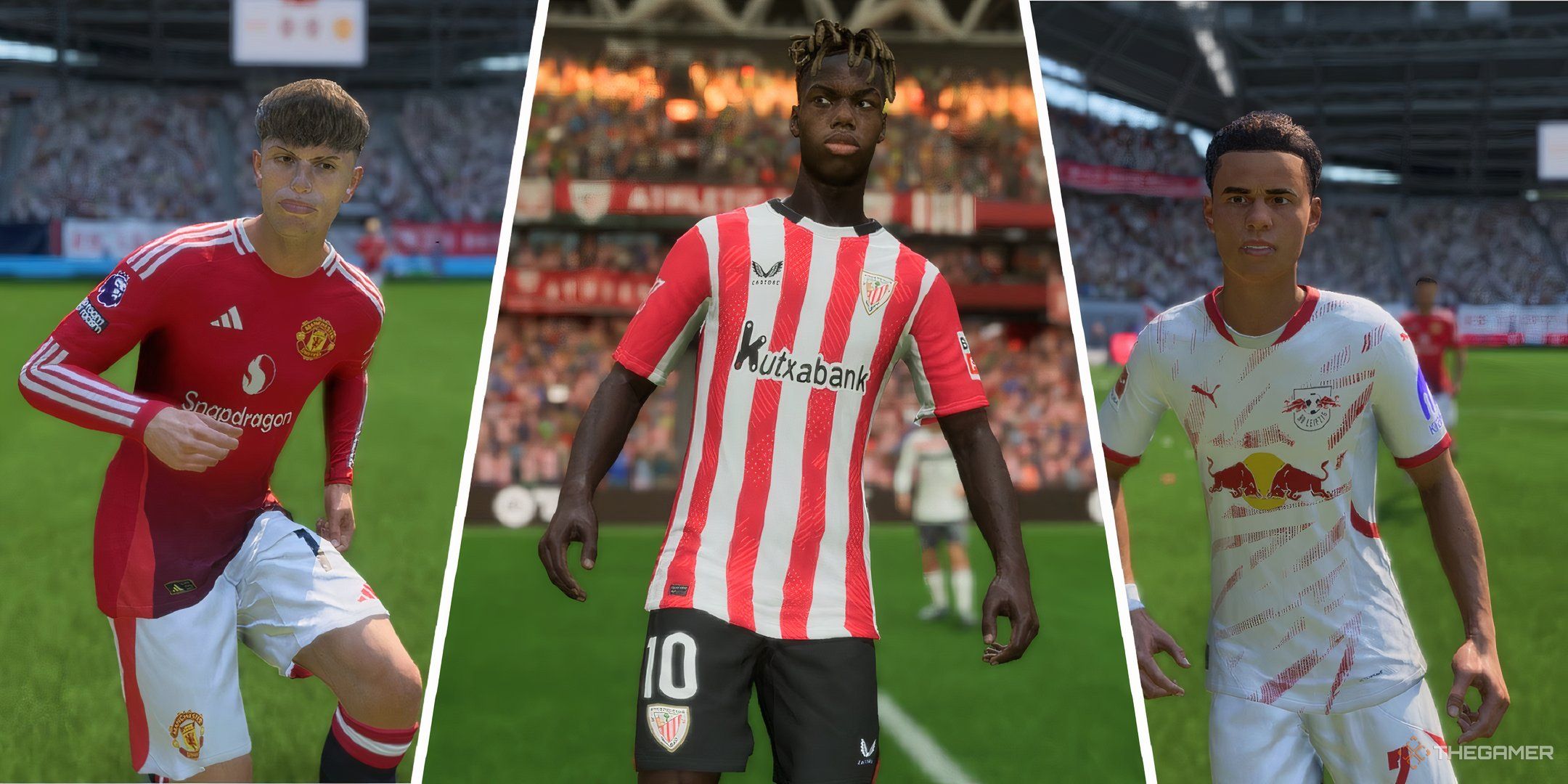 Garnacho, Williams and Nusa in EA Sports FC 25.