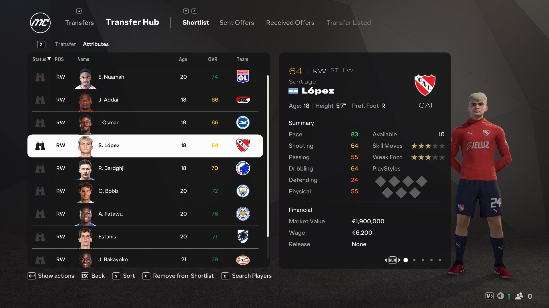 Santiago Lopez in EA Sports FC 25.