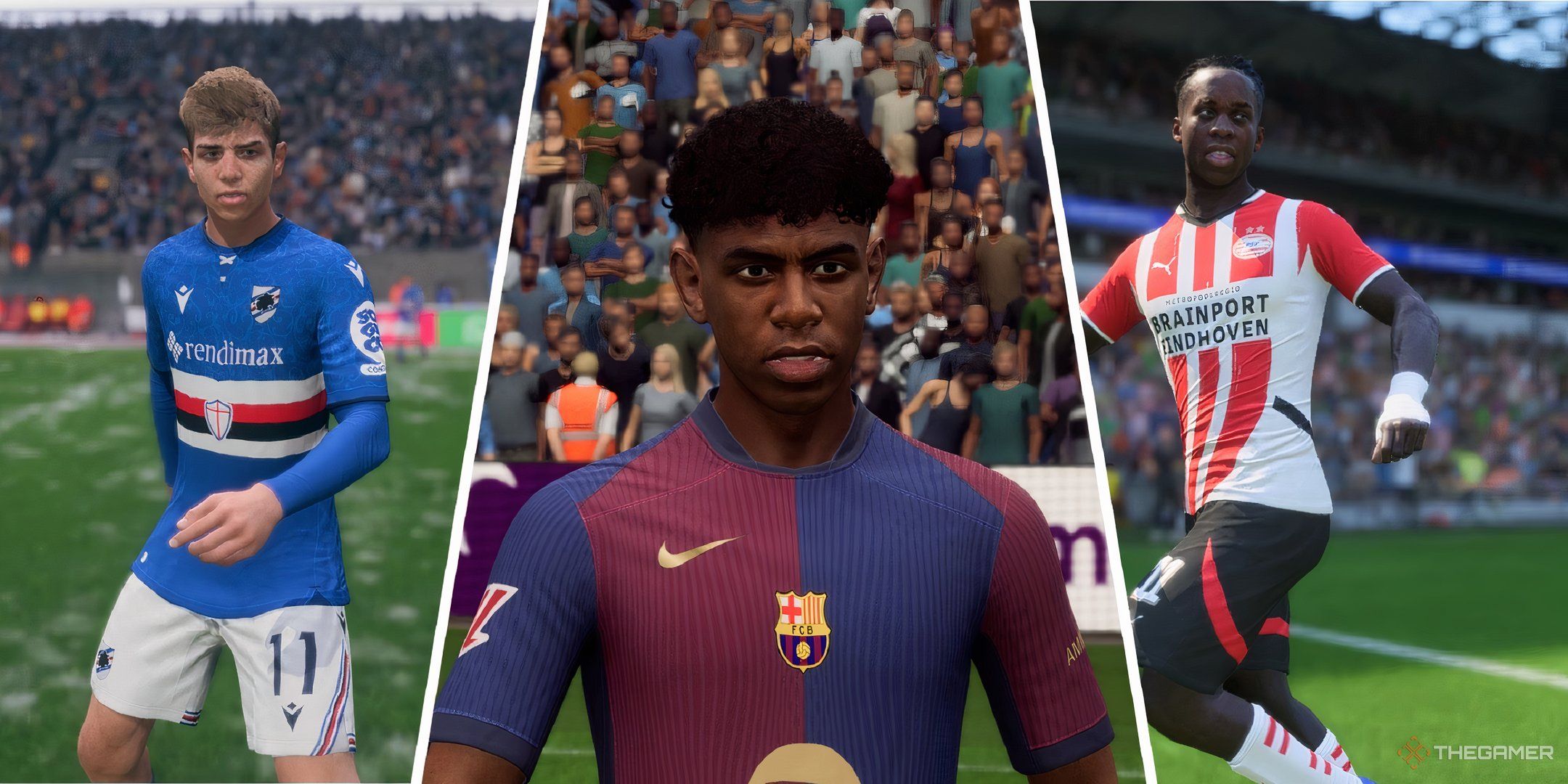 Estanis, Lamine Yamal, and Bakayoko in EA Sports FC 25.