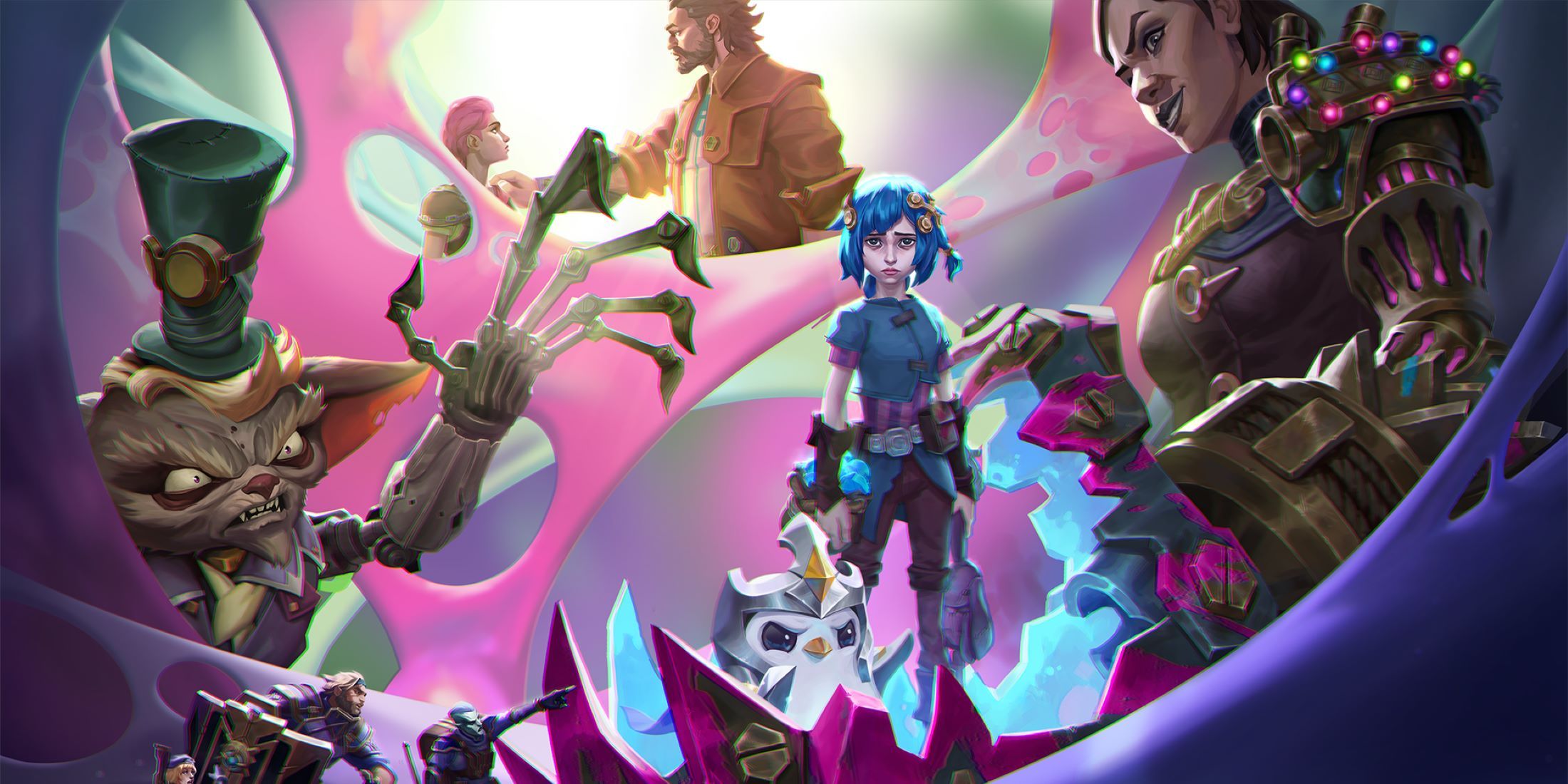 teamfight tactics into the arcane champions splash art