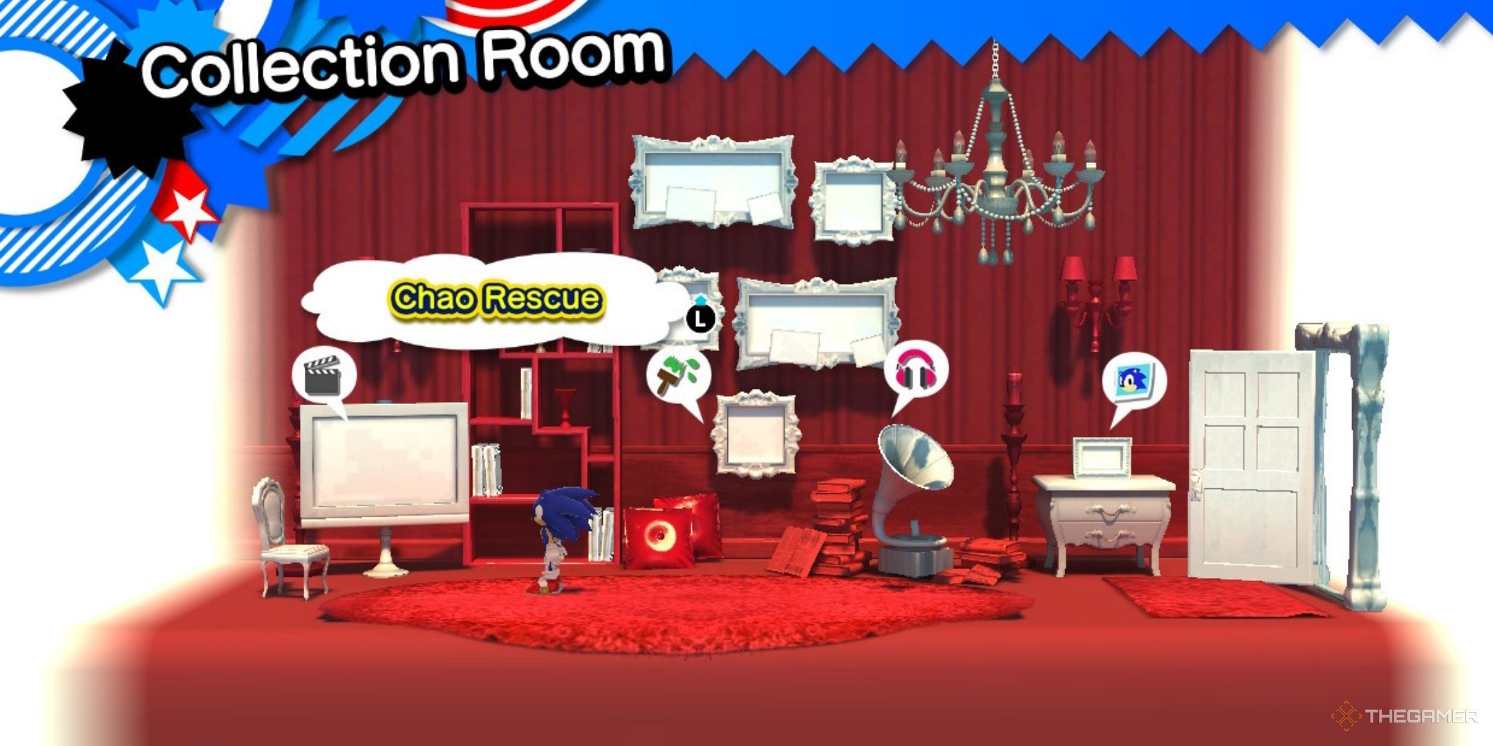 The Chao rescue menu is shown in Sonic X Shadow generations.