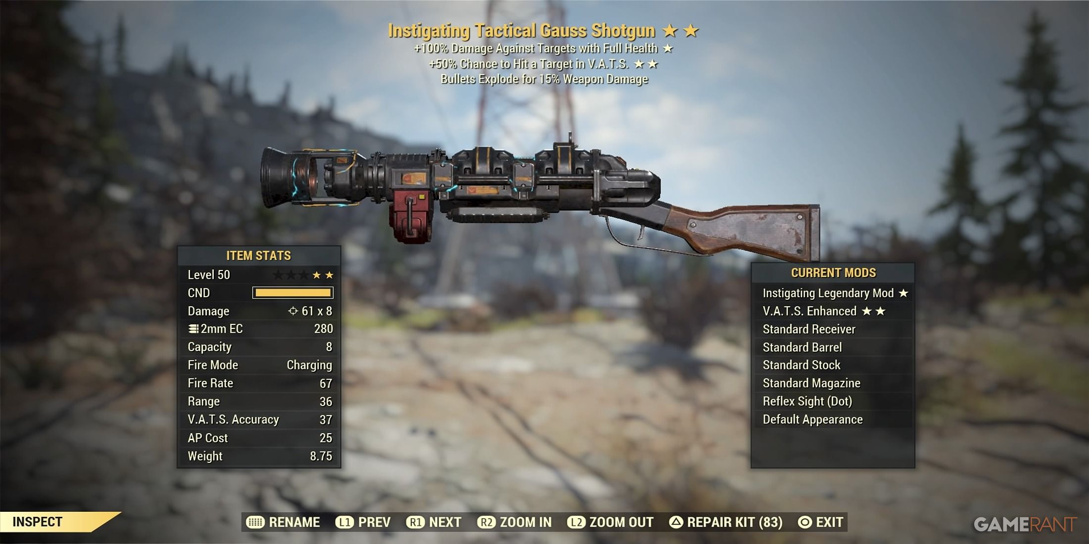 Gauss Shotgun in Fallout 76