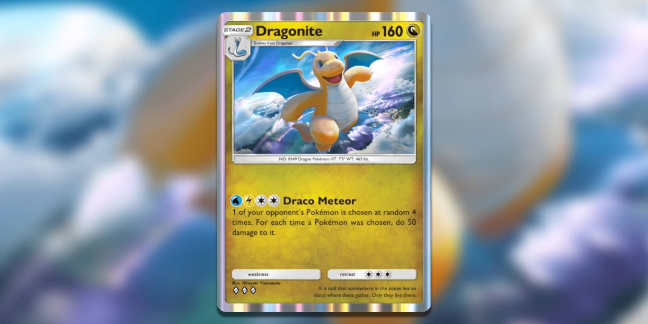 The Pokemon TCG Pocket card Dragonite by Hiroyui Yamaoto.