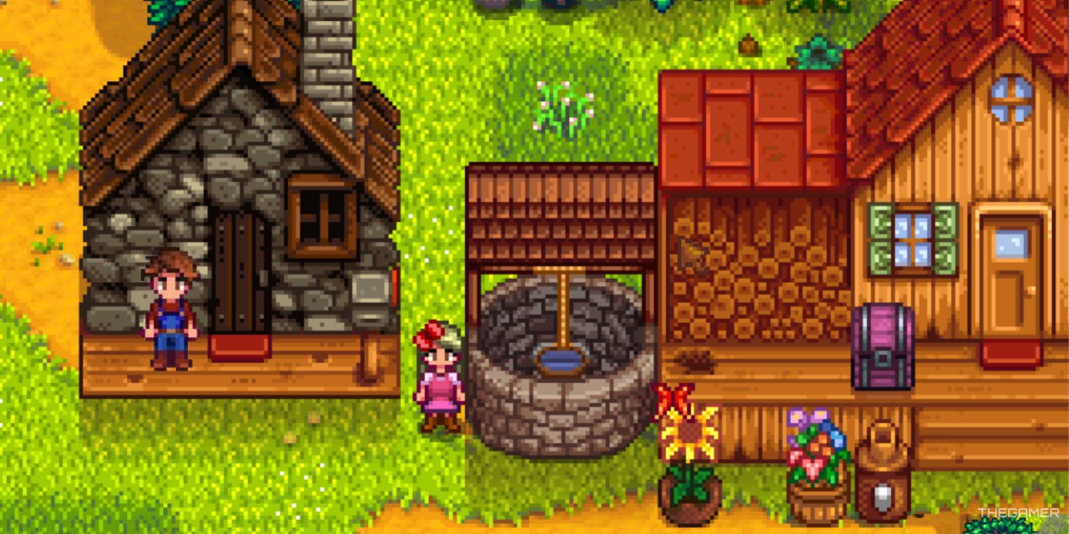 A photo of two players in Mobile Stardew Valley.